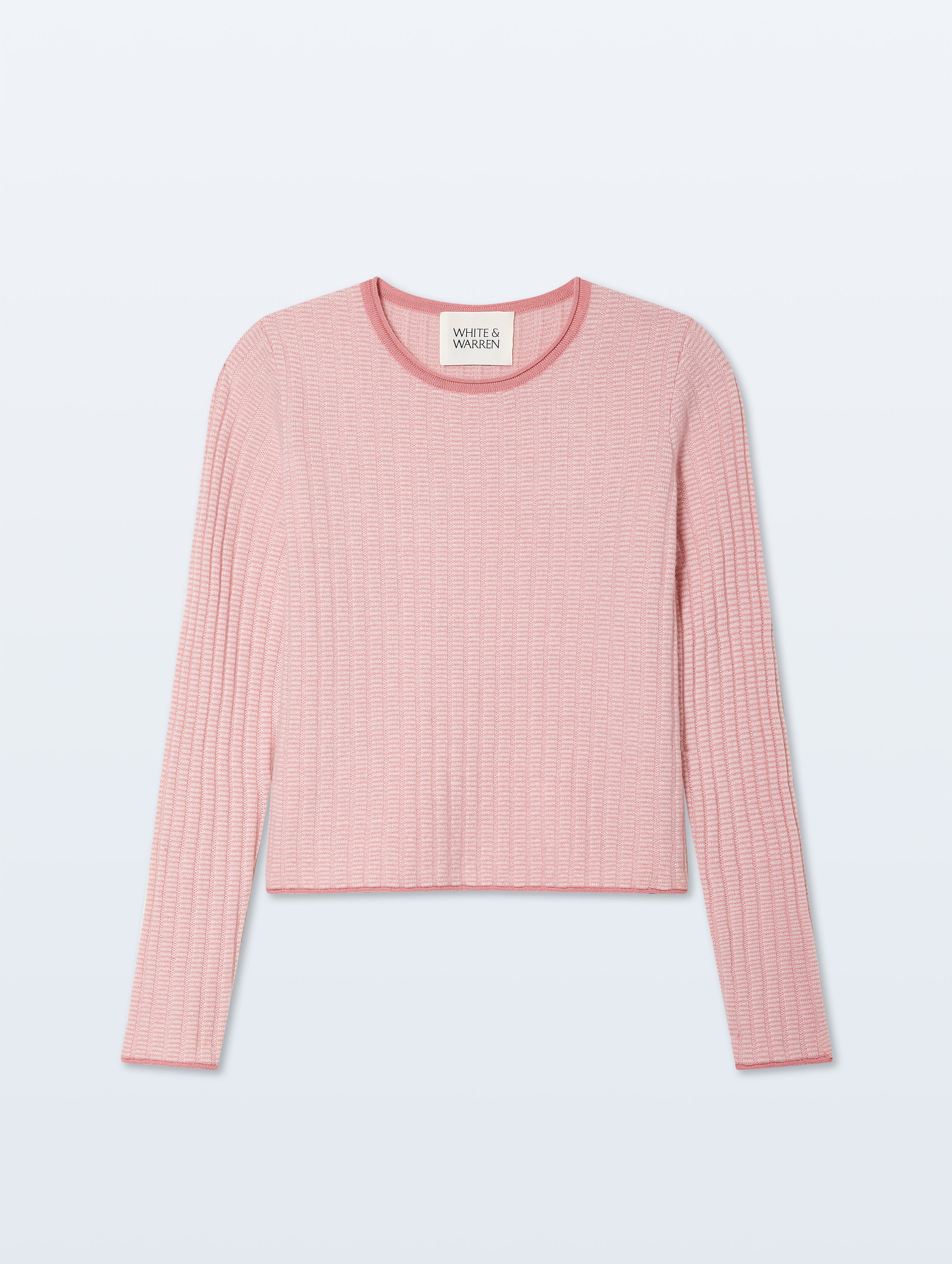 Cashmere Textured Crewneck | Clay Pink Combo