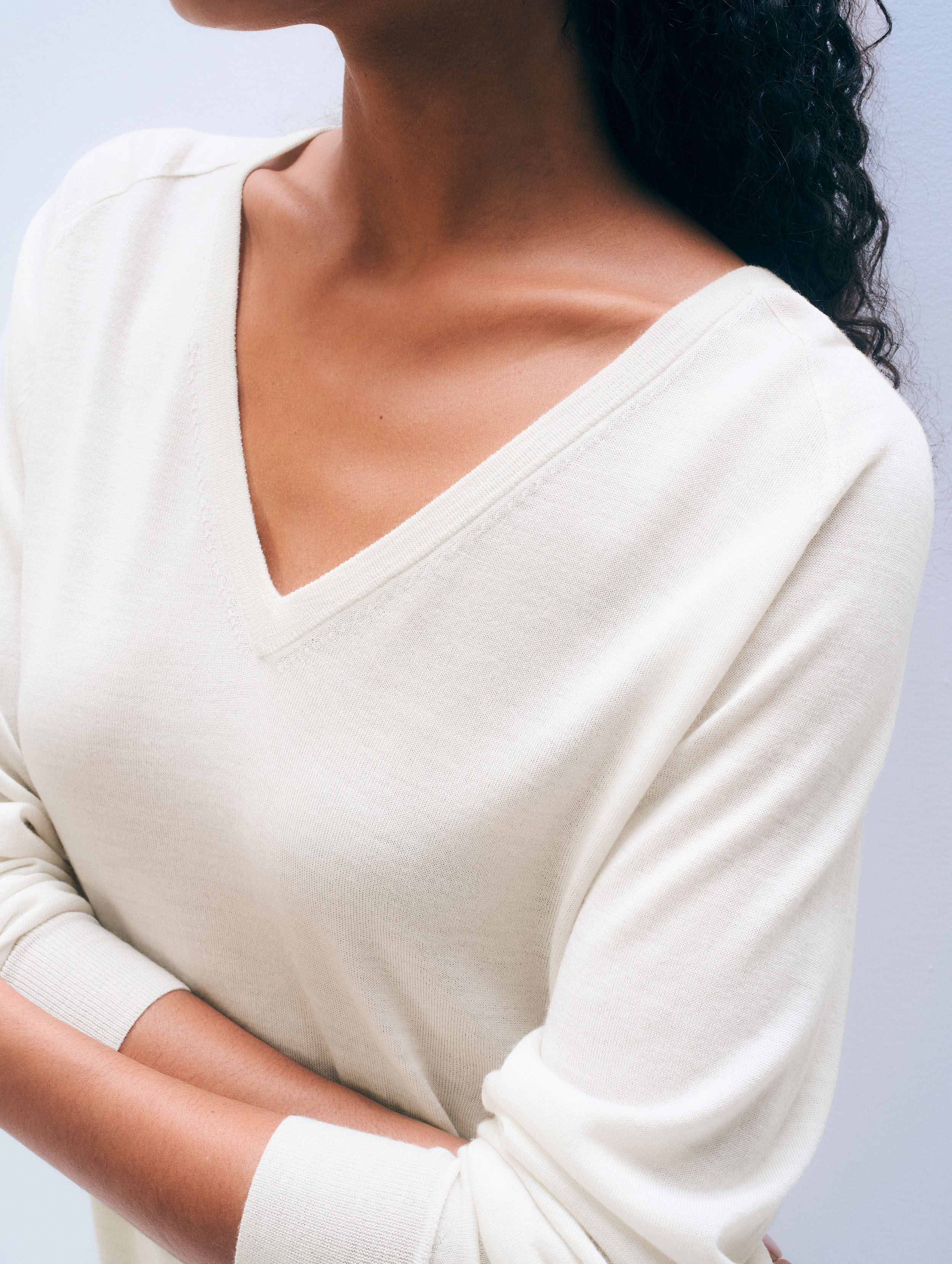 Cashmere Linen Pullover | Ivory