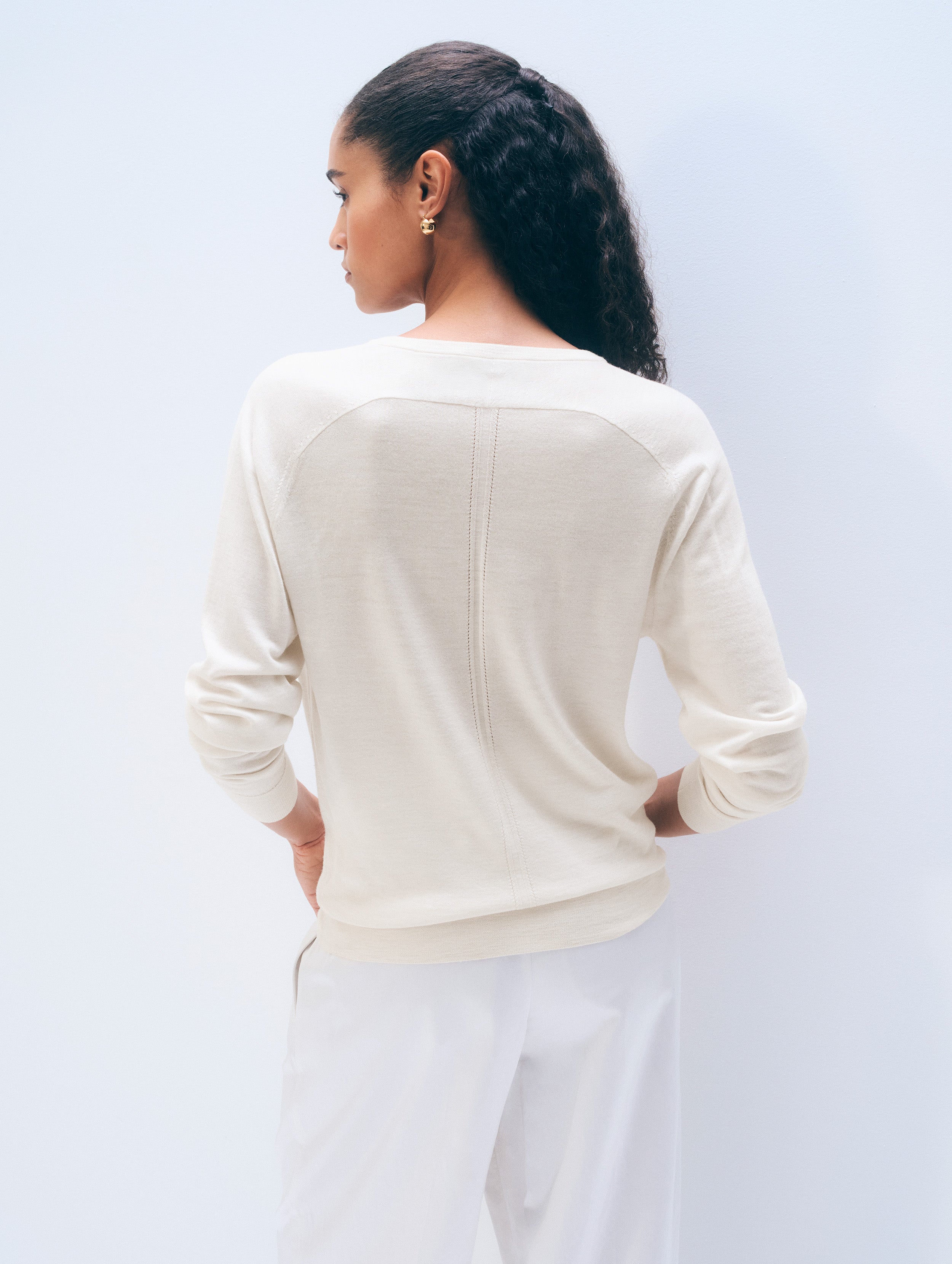 Cashmere Linen Pullover | Ivory
