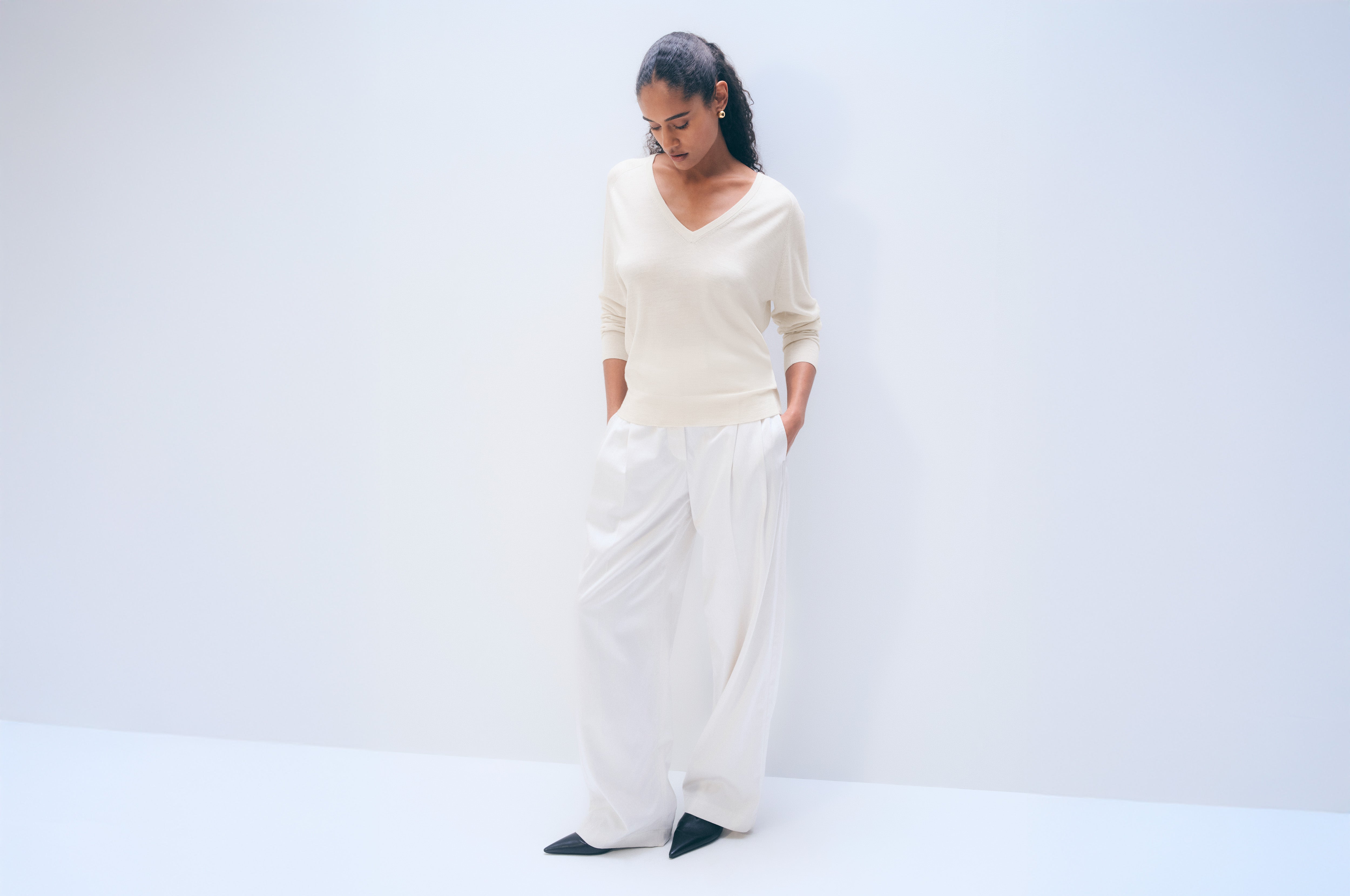 Cashmere Linen Pullover | Ivory