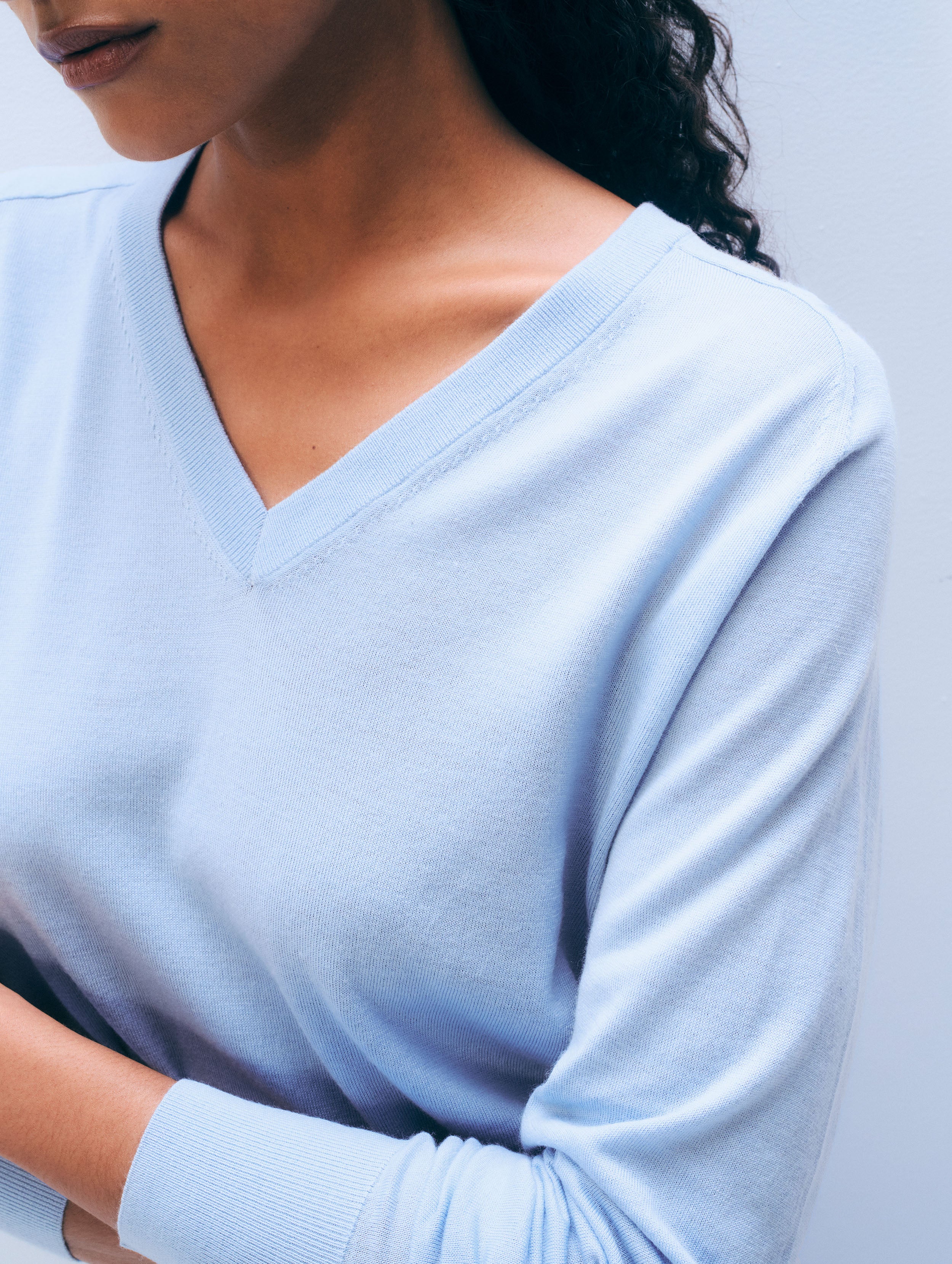 Cashmere Linen Pullover | Pastel Blue