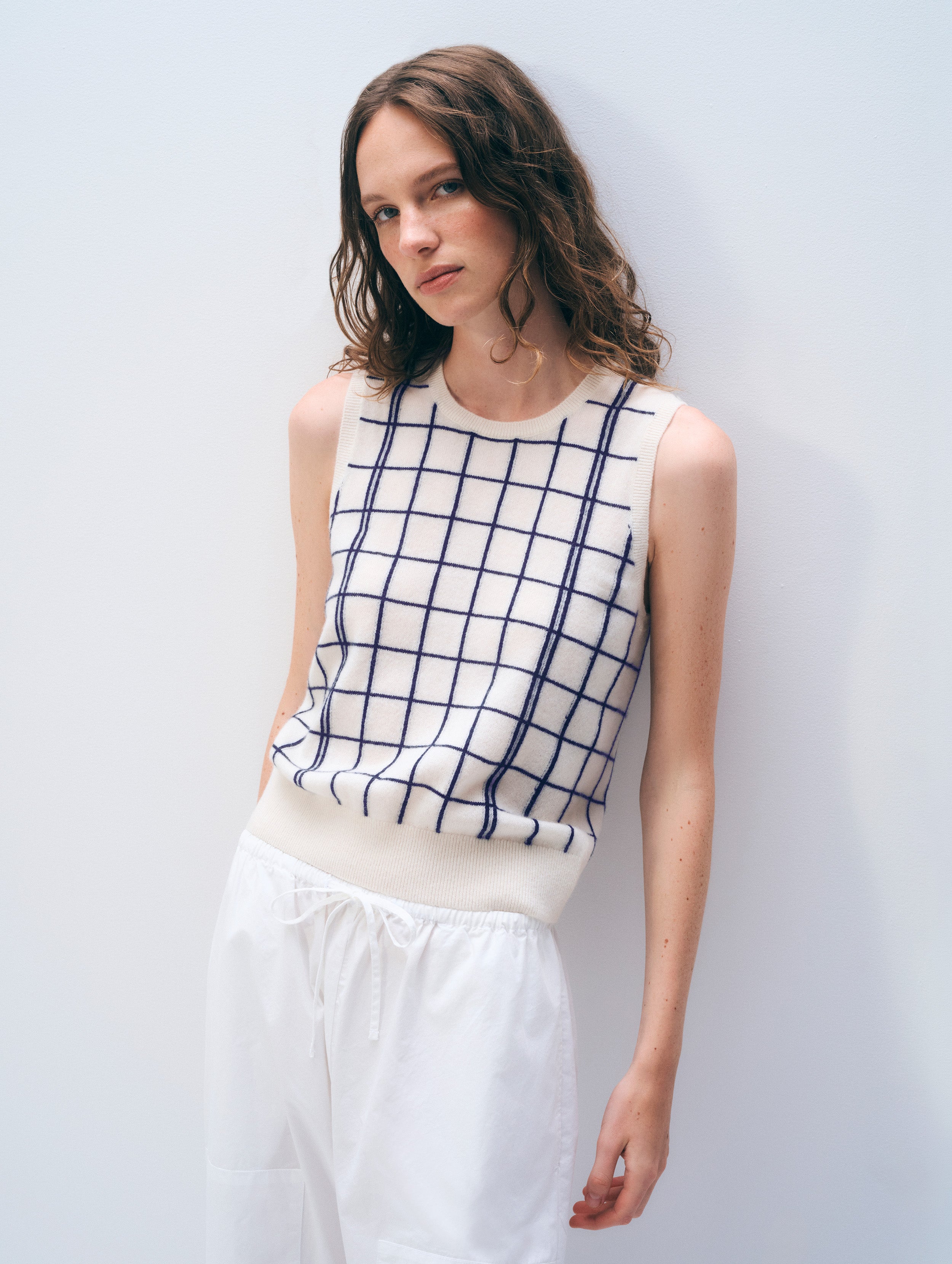 Cashmere Windowpane Vest