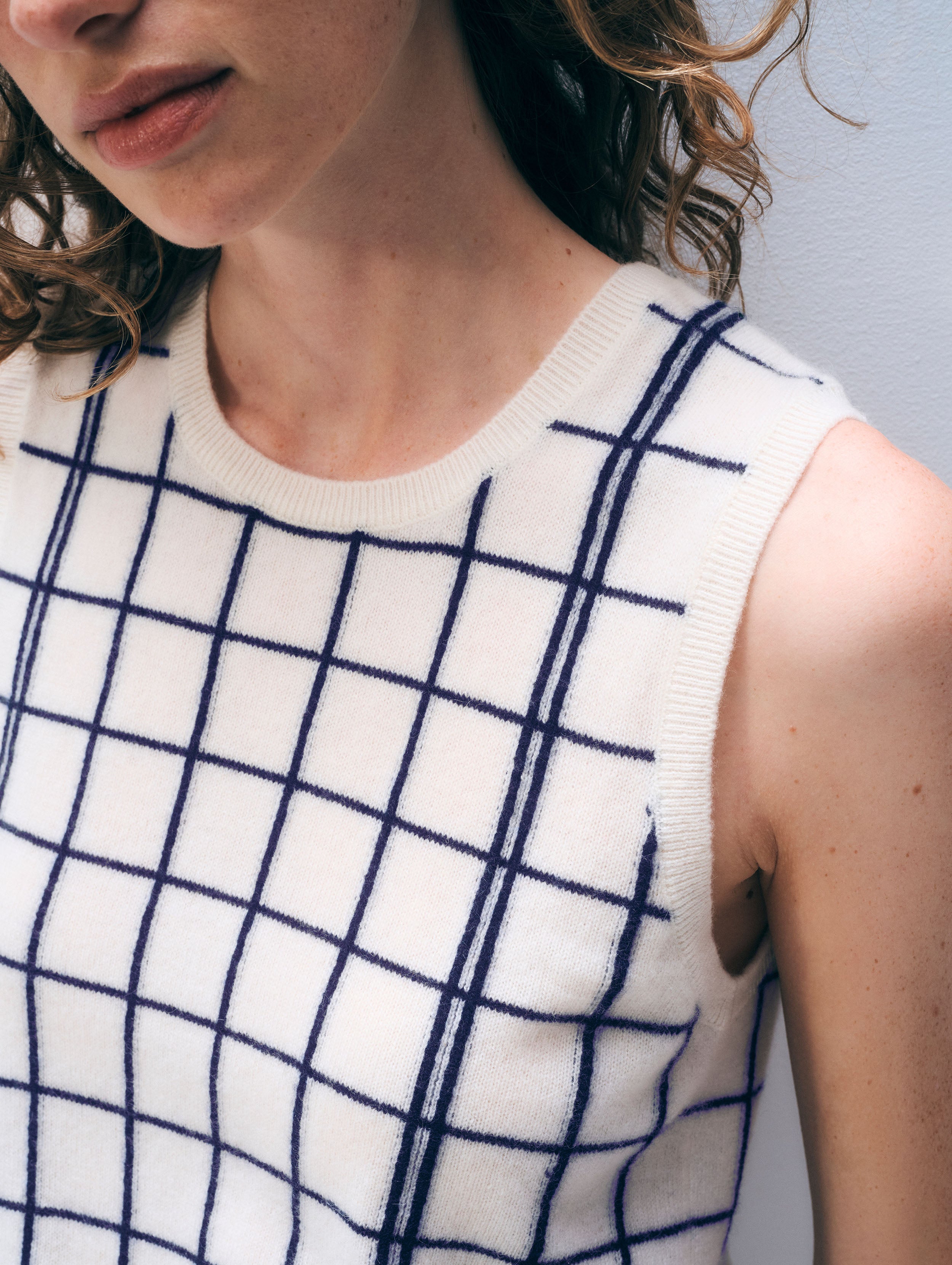 Cashmere Windowpane Vest