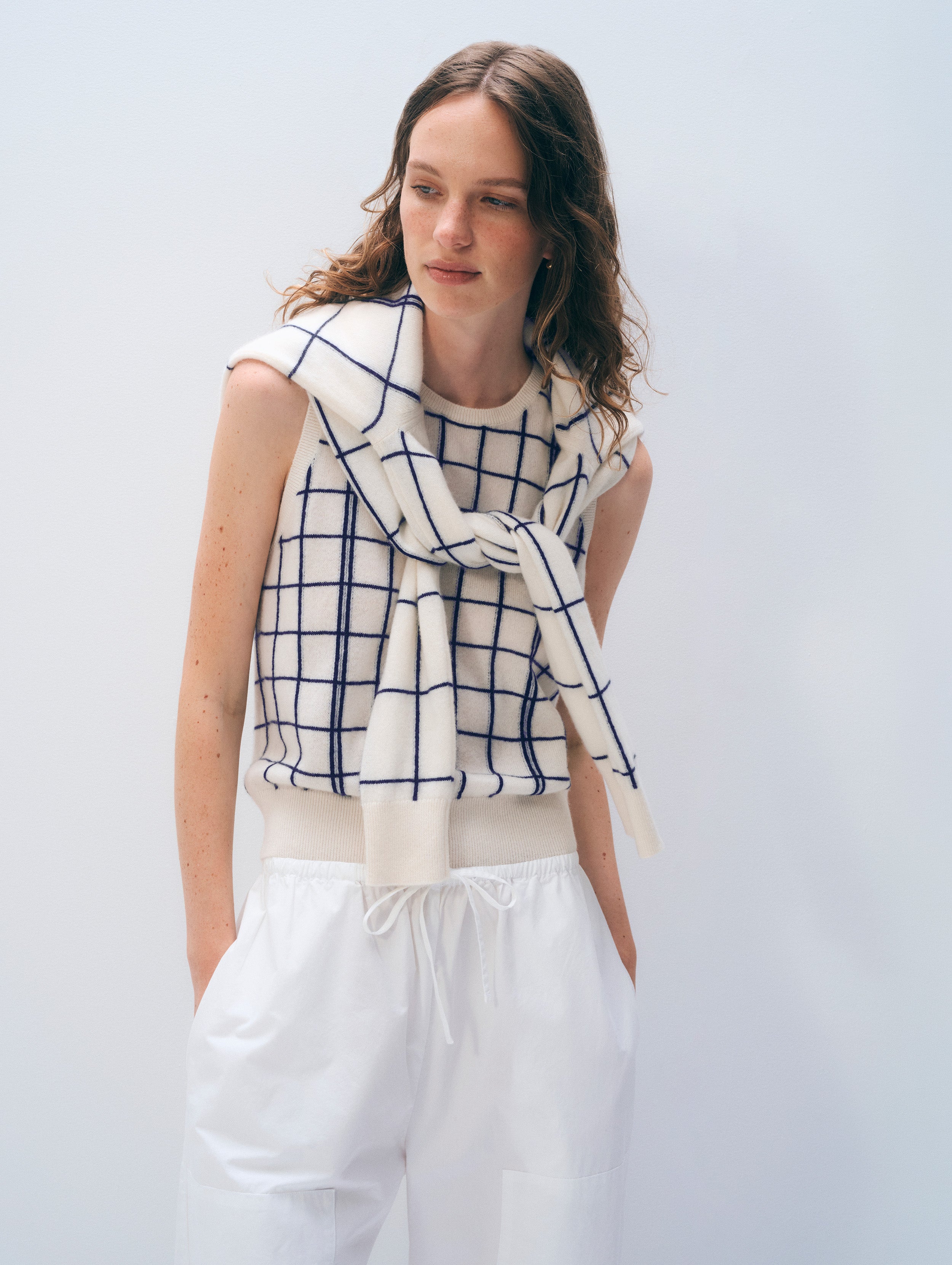 Cashmere Windowpane Vest