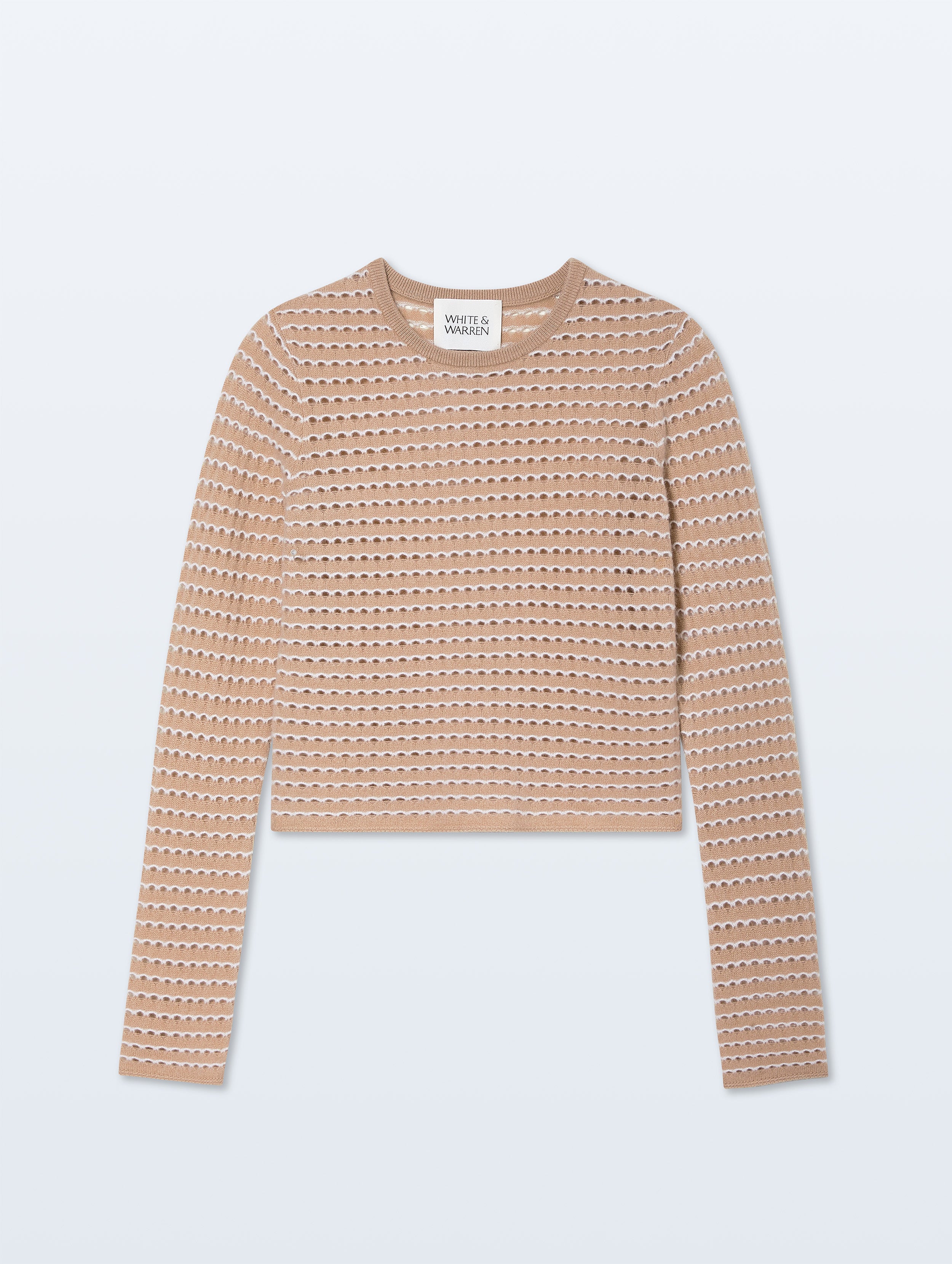 Cashmere Striped Pointelle Top