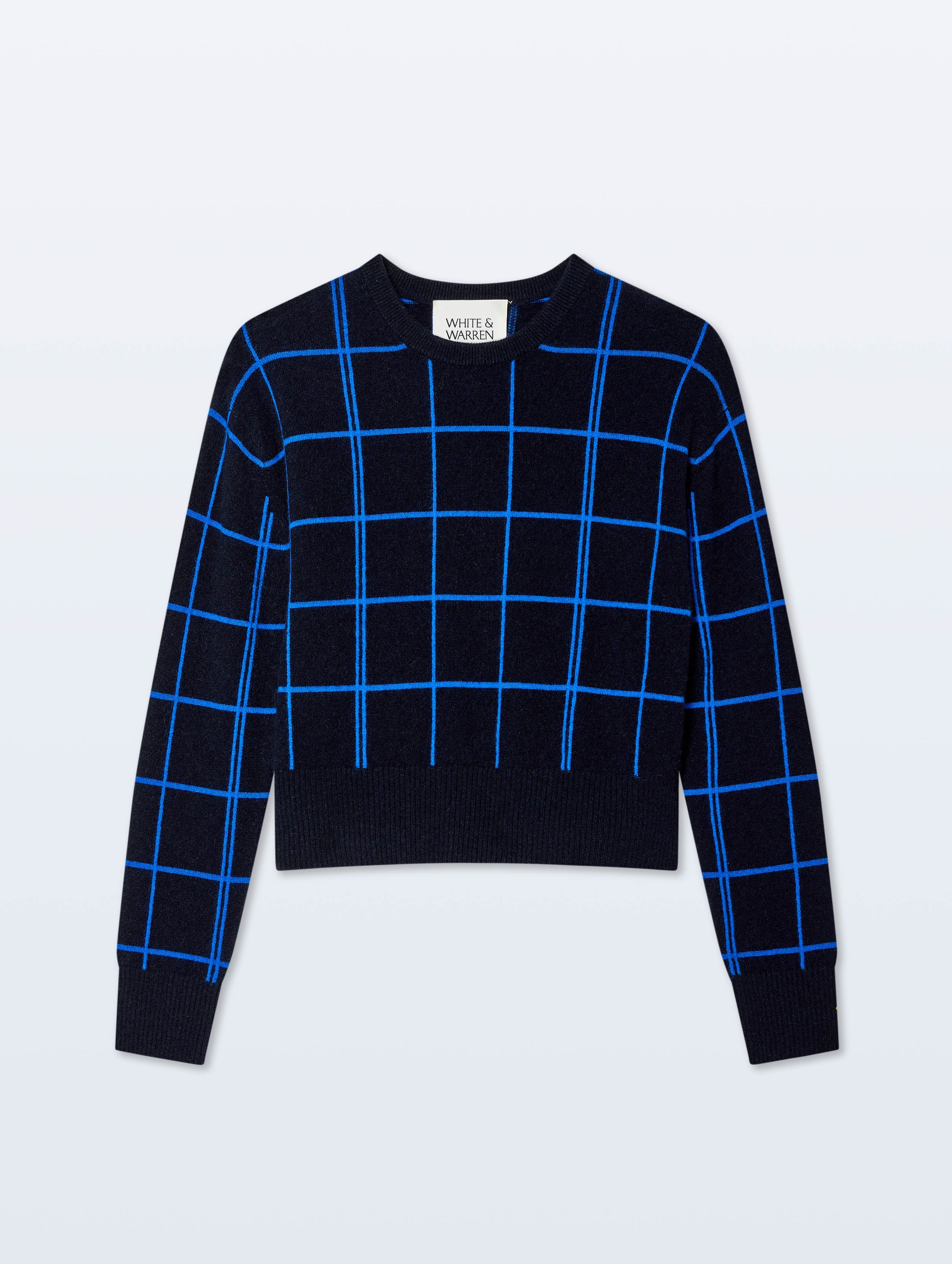 Cashmere Windowpane Crewneck