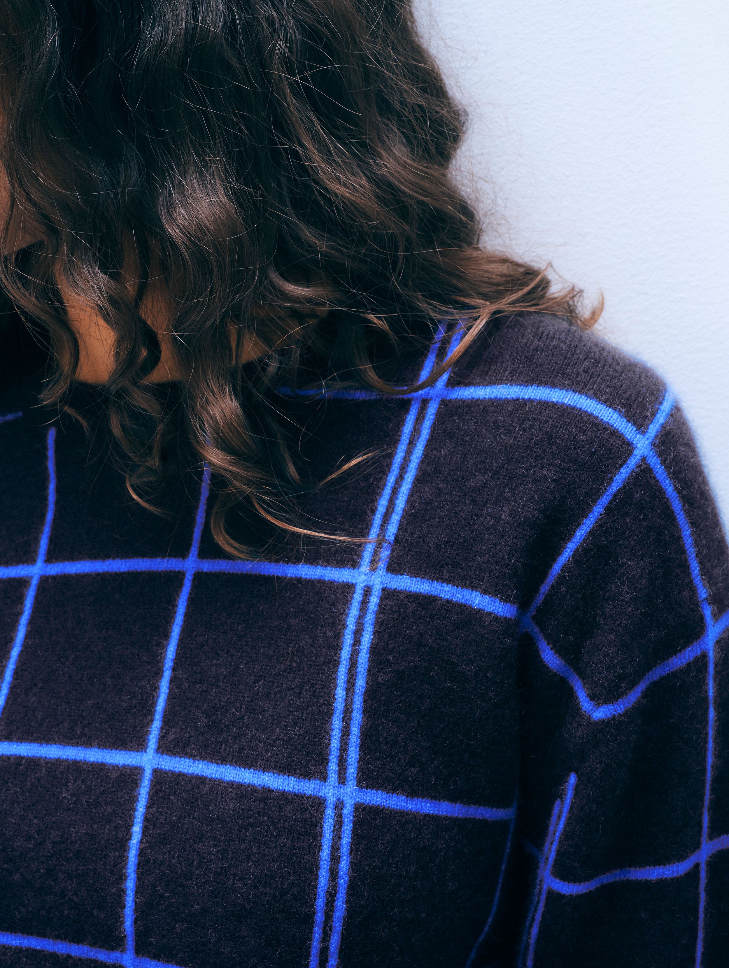 Cashmere Windowpane Crewneck