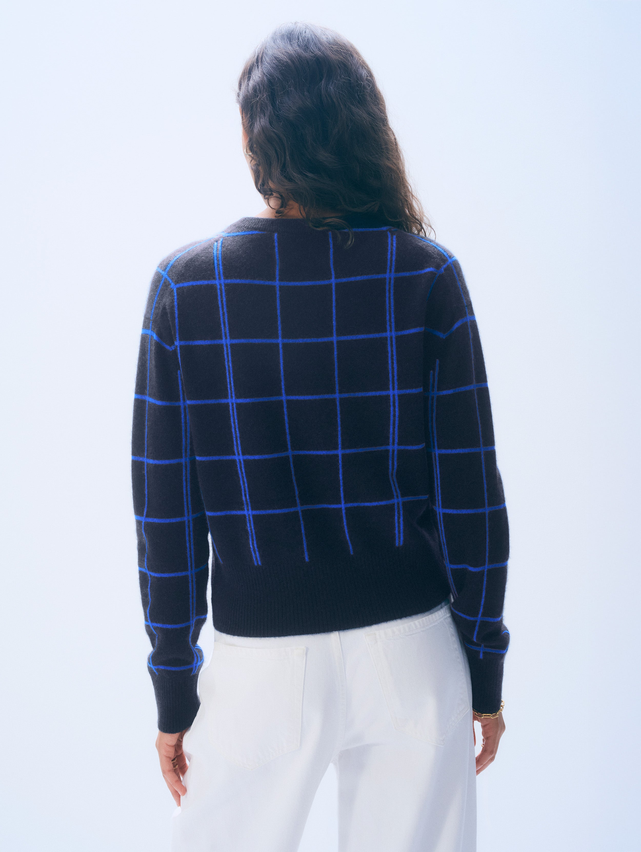Cashmere Windowpane Crewneck