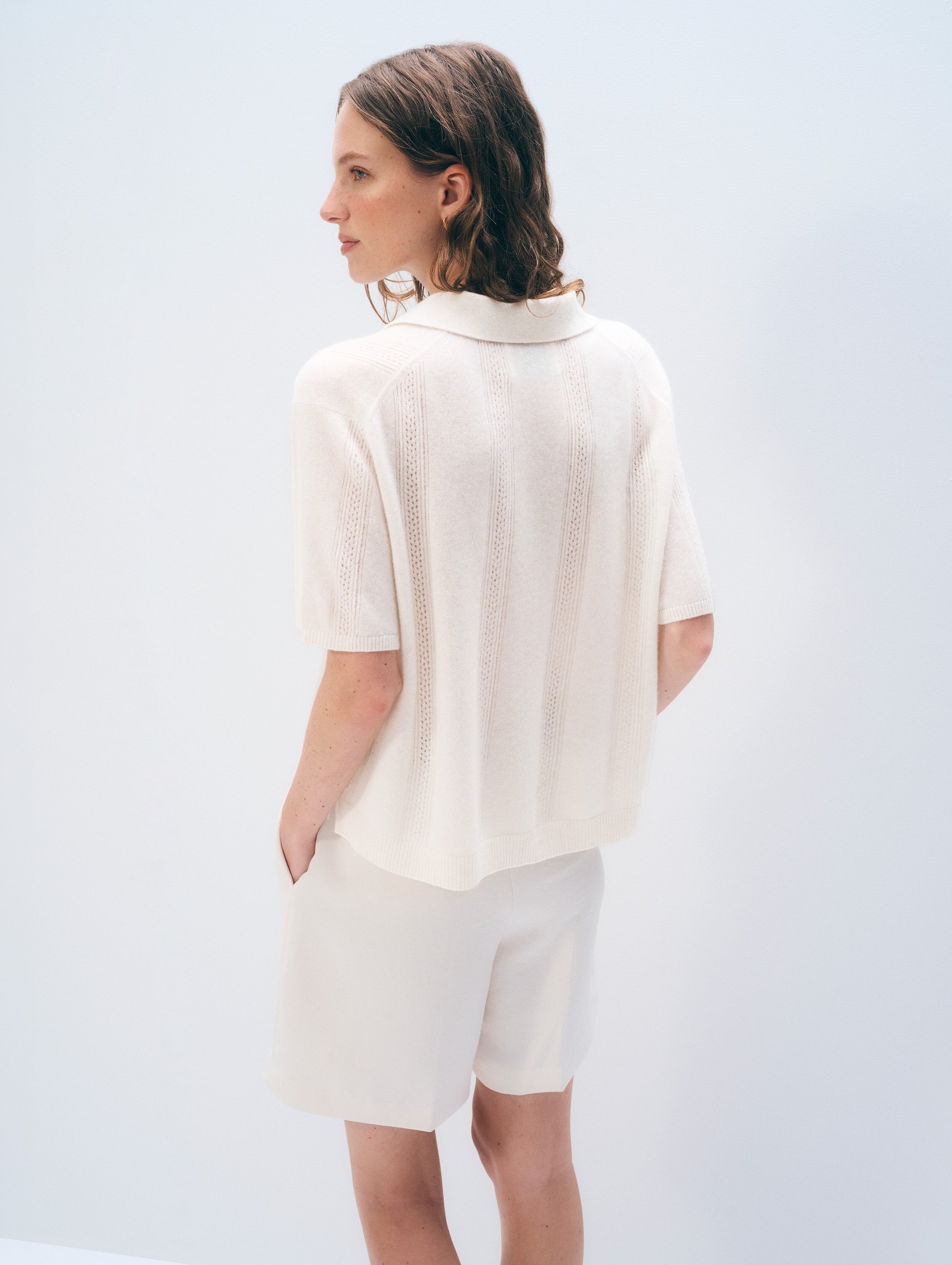 Cashmere Polo | Soft White