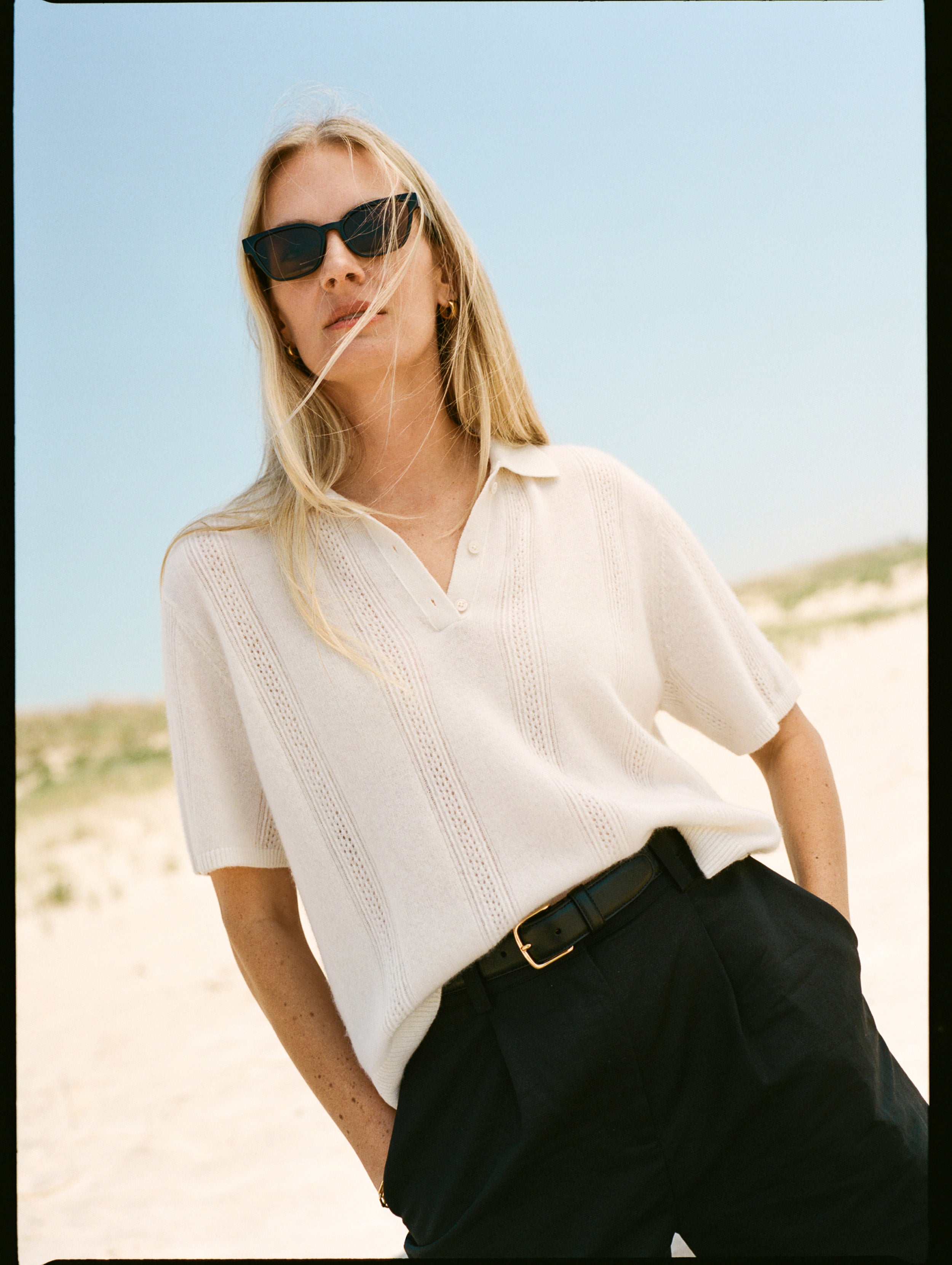 Cashmere Polo | Soft White