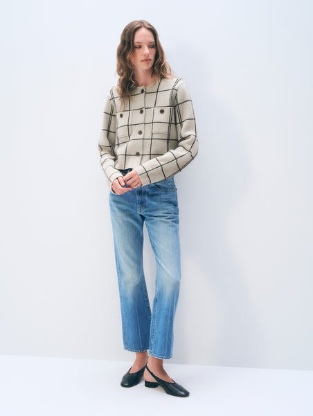 Cashmere Windowpane Jacket | Natural Heather