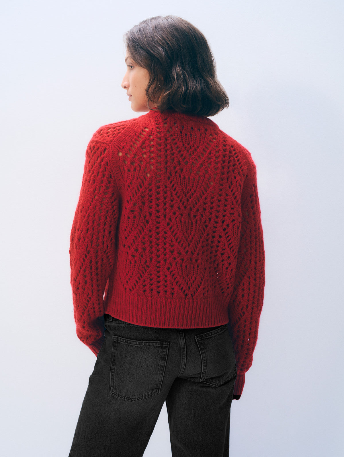 Cashmere Blend Crewneck Sweater | Chili