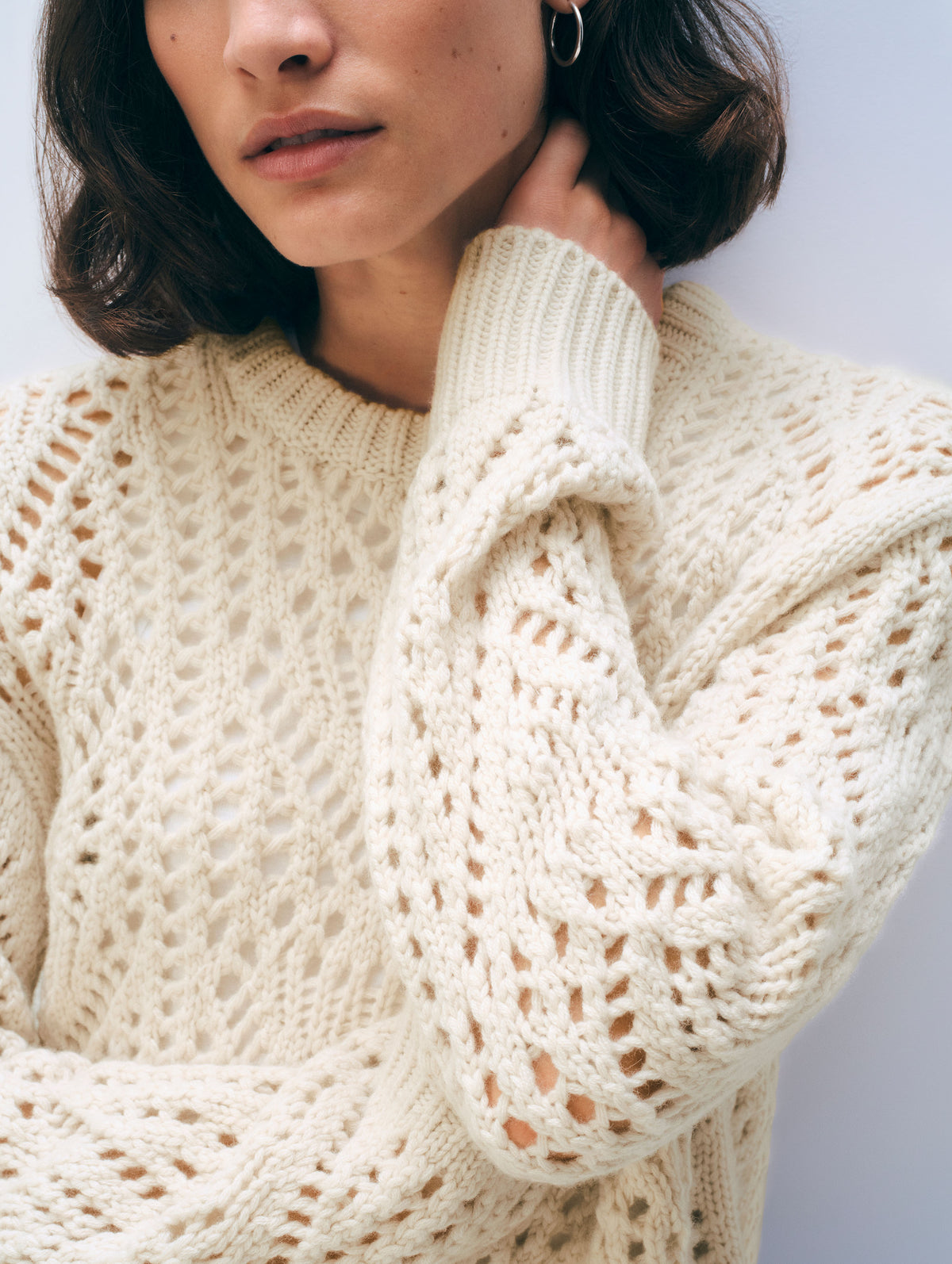 Cashmere Blend Crewneck Sweater | Ivory