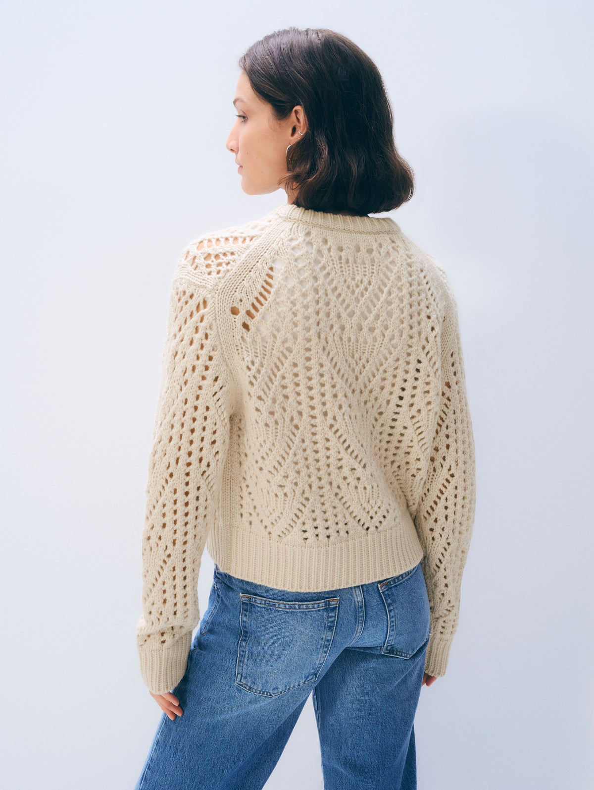 Cashmere Blend Crewneck Sweater | Ivory