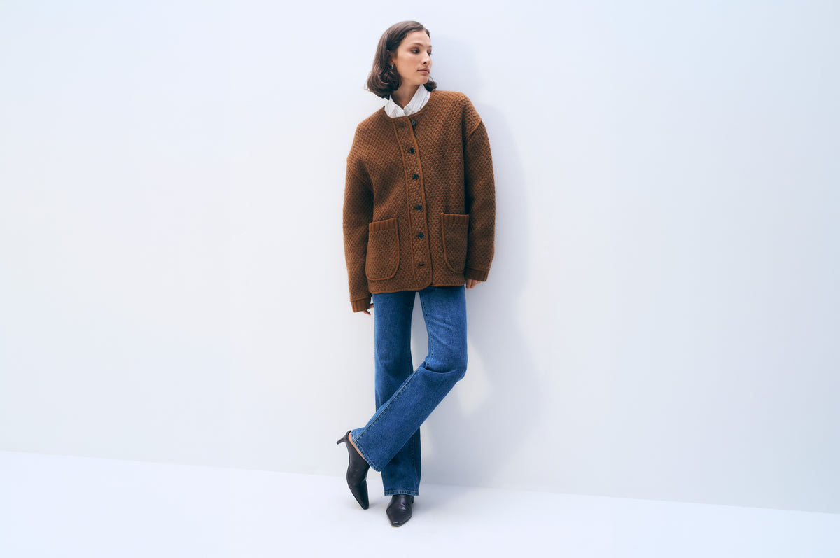 Merino Wool Blend Liner Coat | Butterscotch