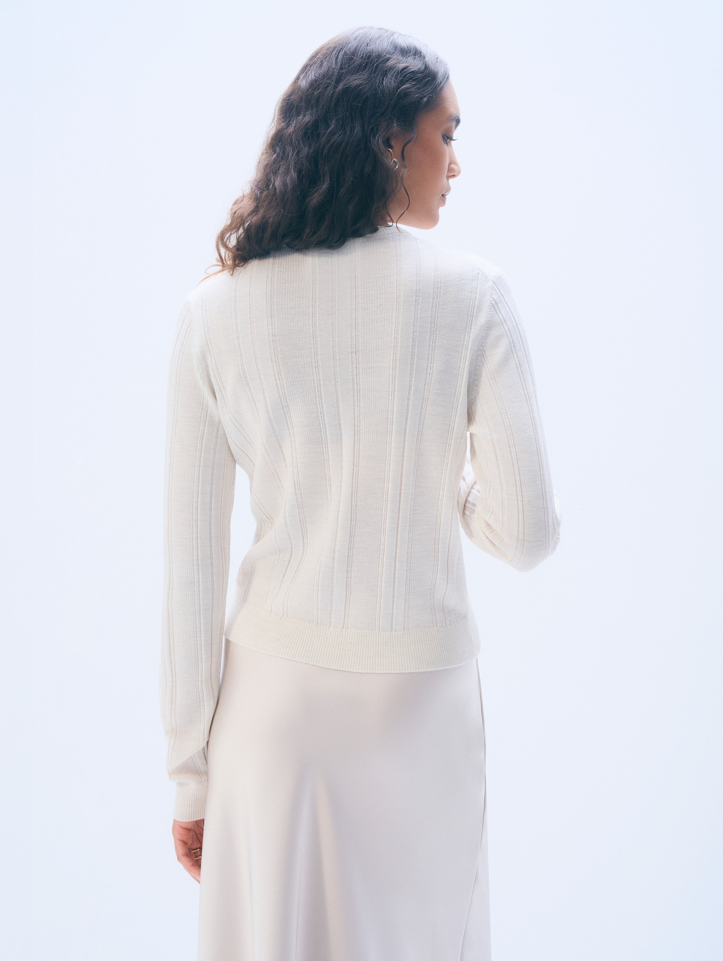 Superfine Merino Wool Cardigan | Ivory