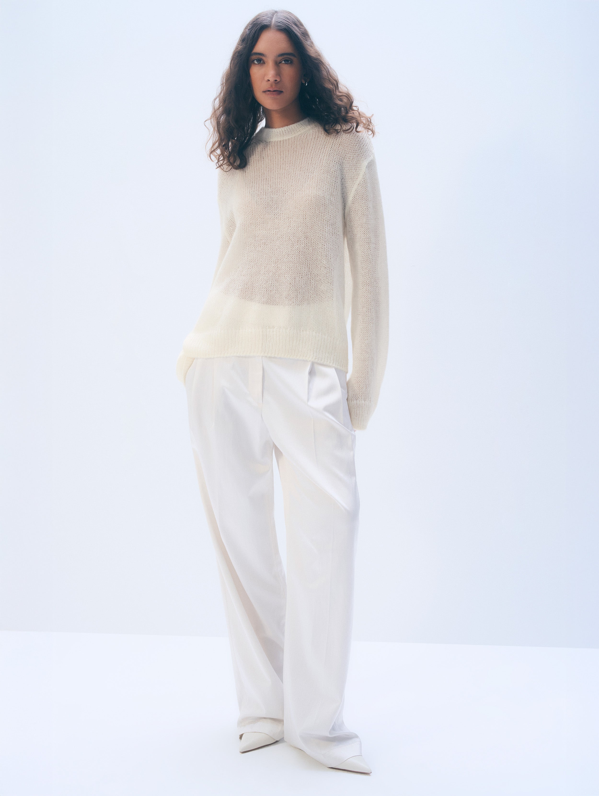 Mohair Luxe Oversized Crewneck | Ivory