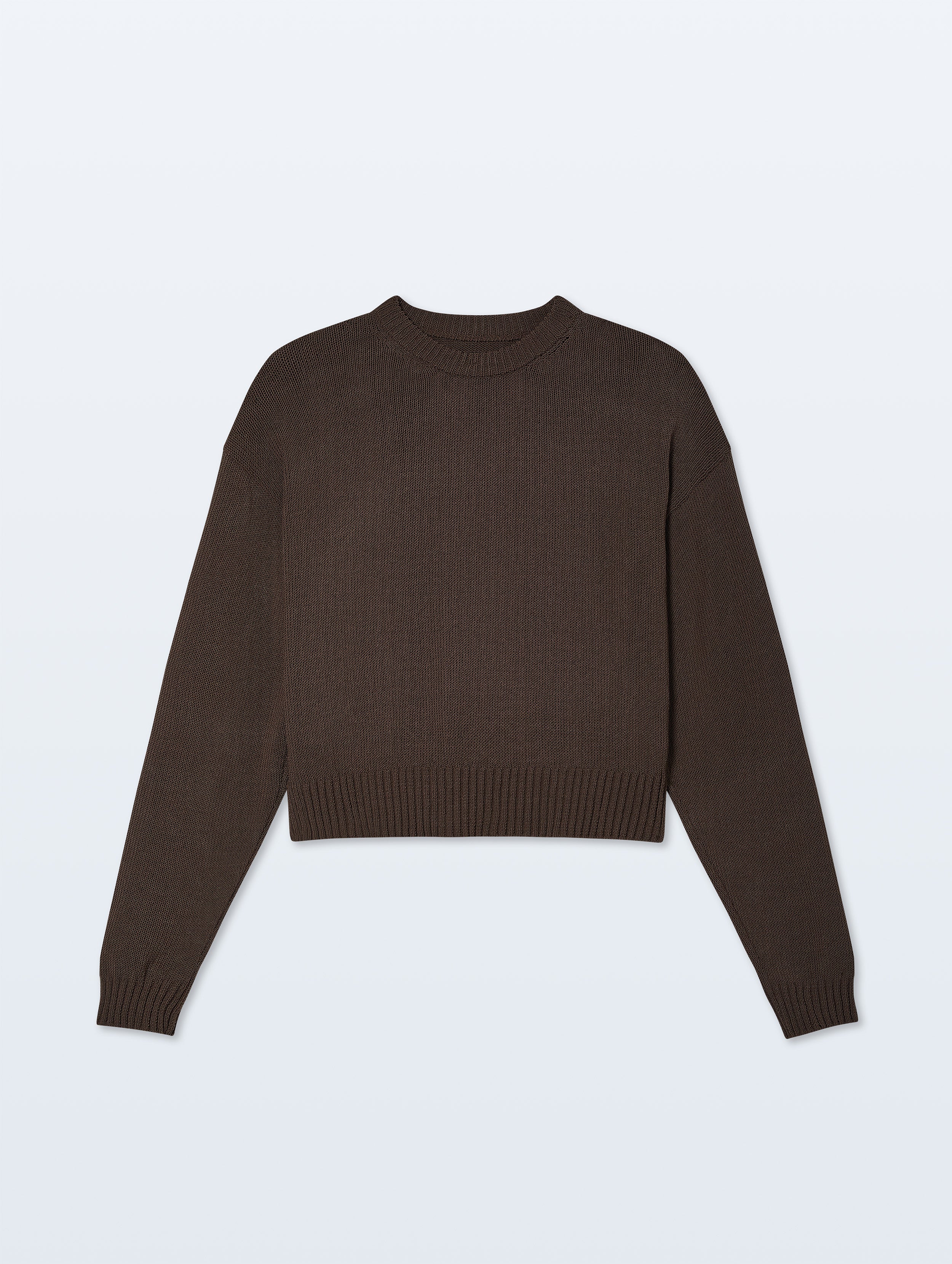 Luxe Cotton Crewneck | Dark Espresso