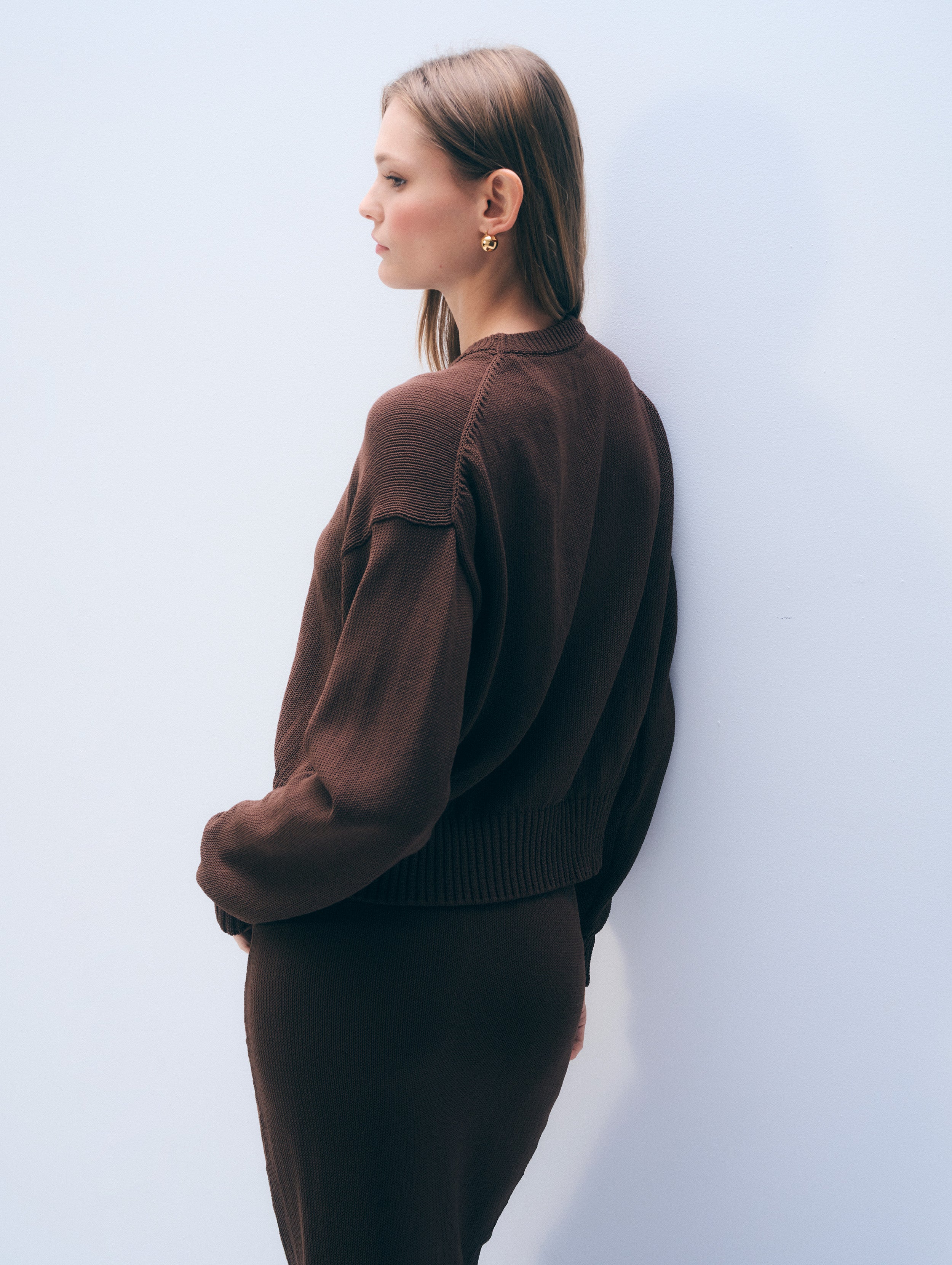 Luxe Cotton Crewneck | Dark Espresso