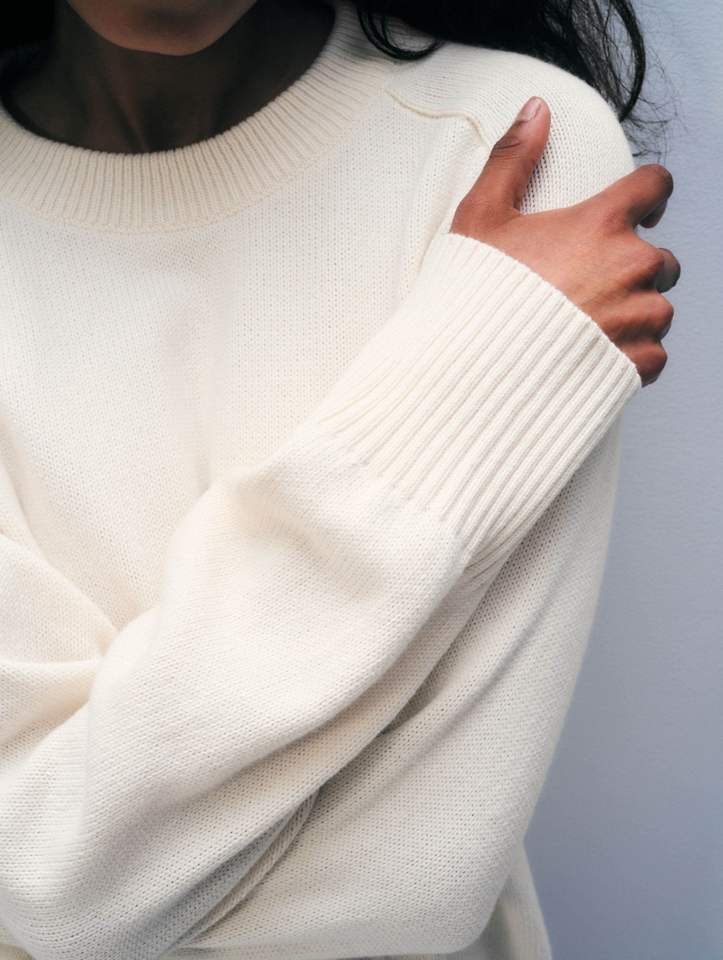 Cotton Cashmere Crewneck | Ivory