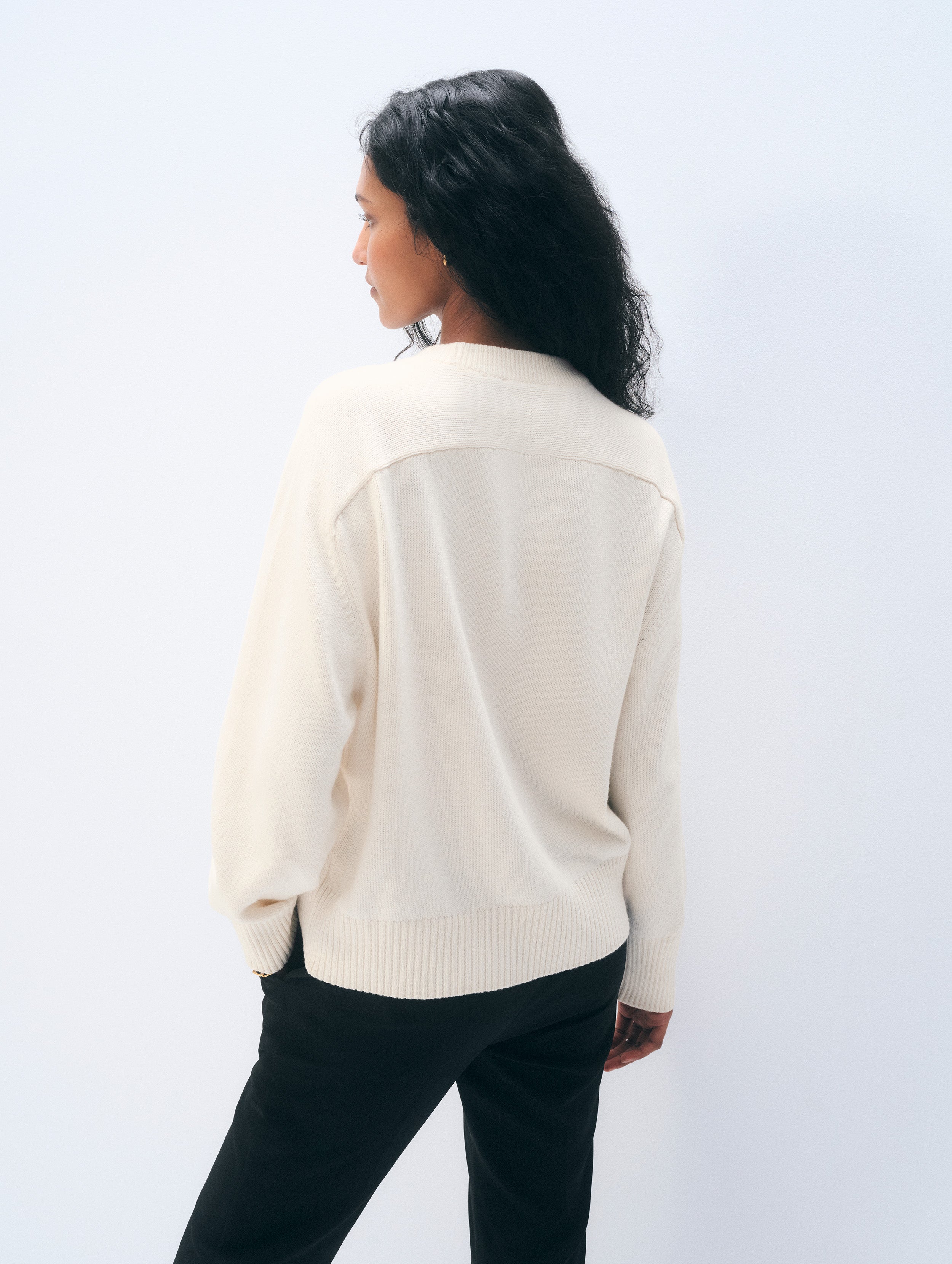 Cotton Cashmere Crewneck | Ivory