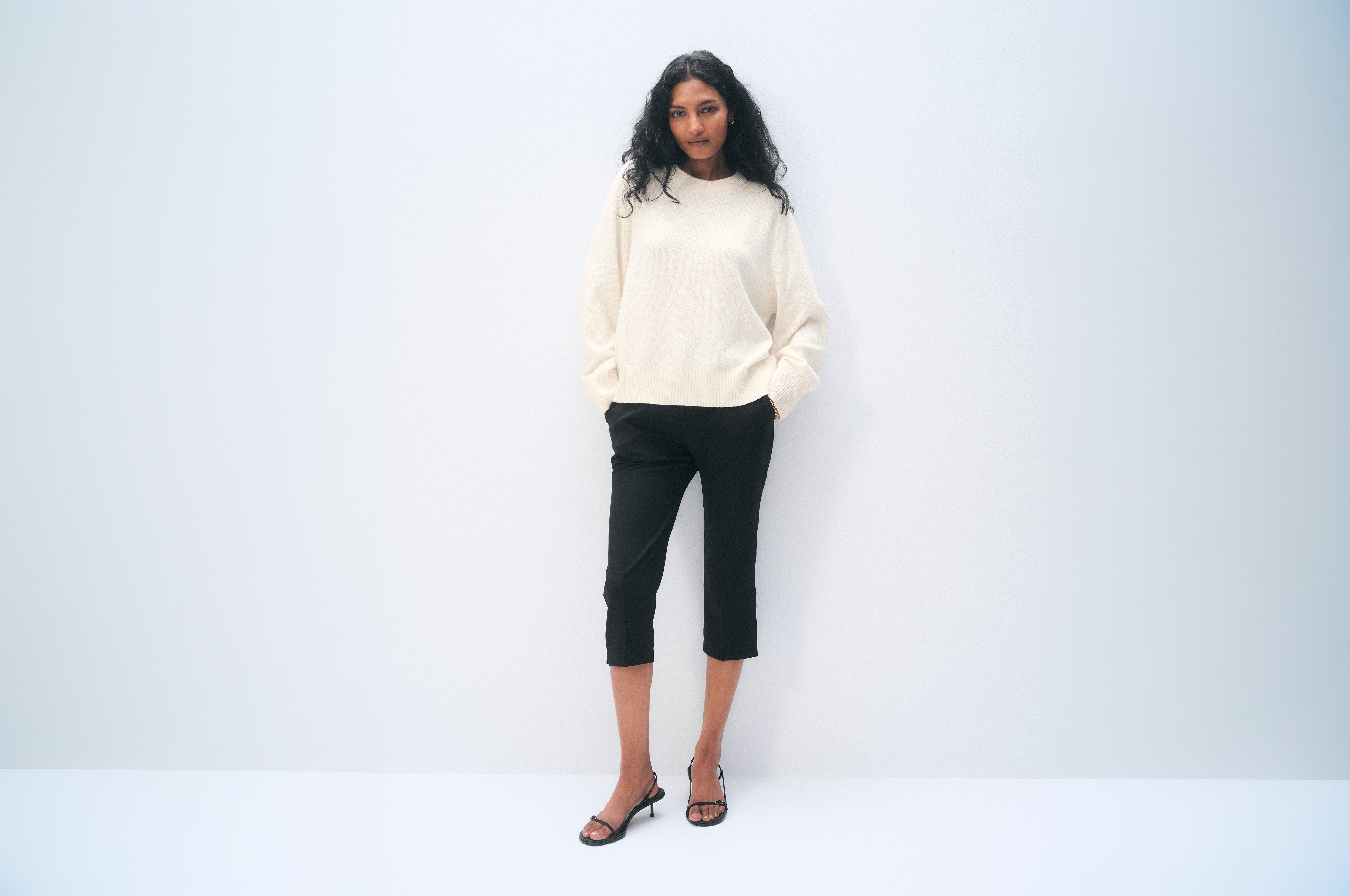Cotton Cashmere Crewneck | Ivory
