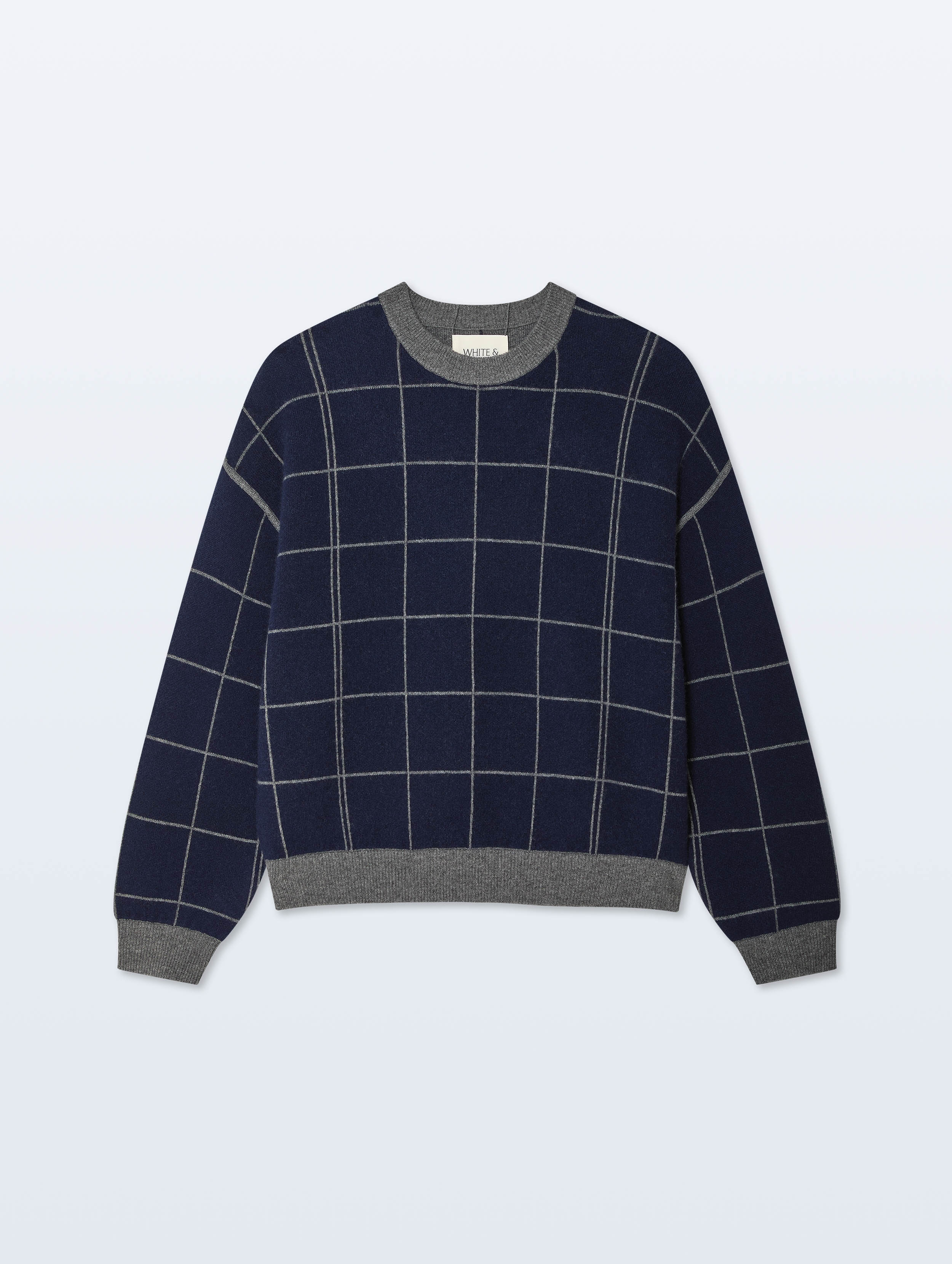 Cashmere Blend Windowpane Sweatshirt