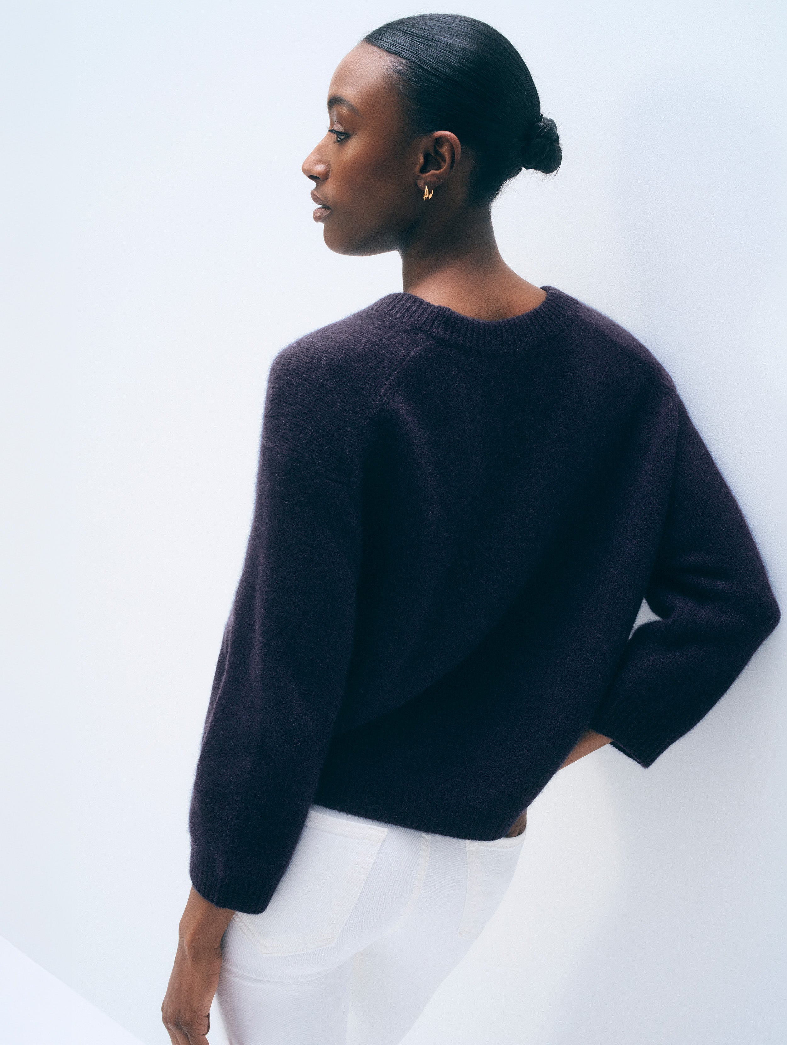 Featherweight Cashmere Scoopneck Tee | Deep Navy