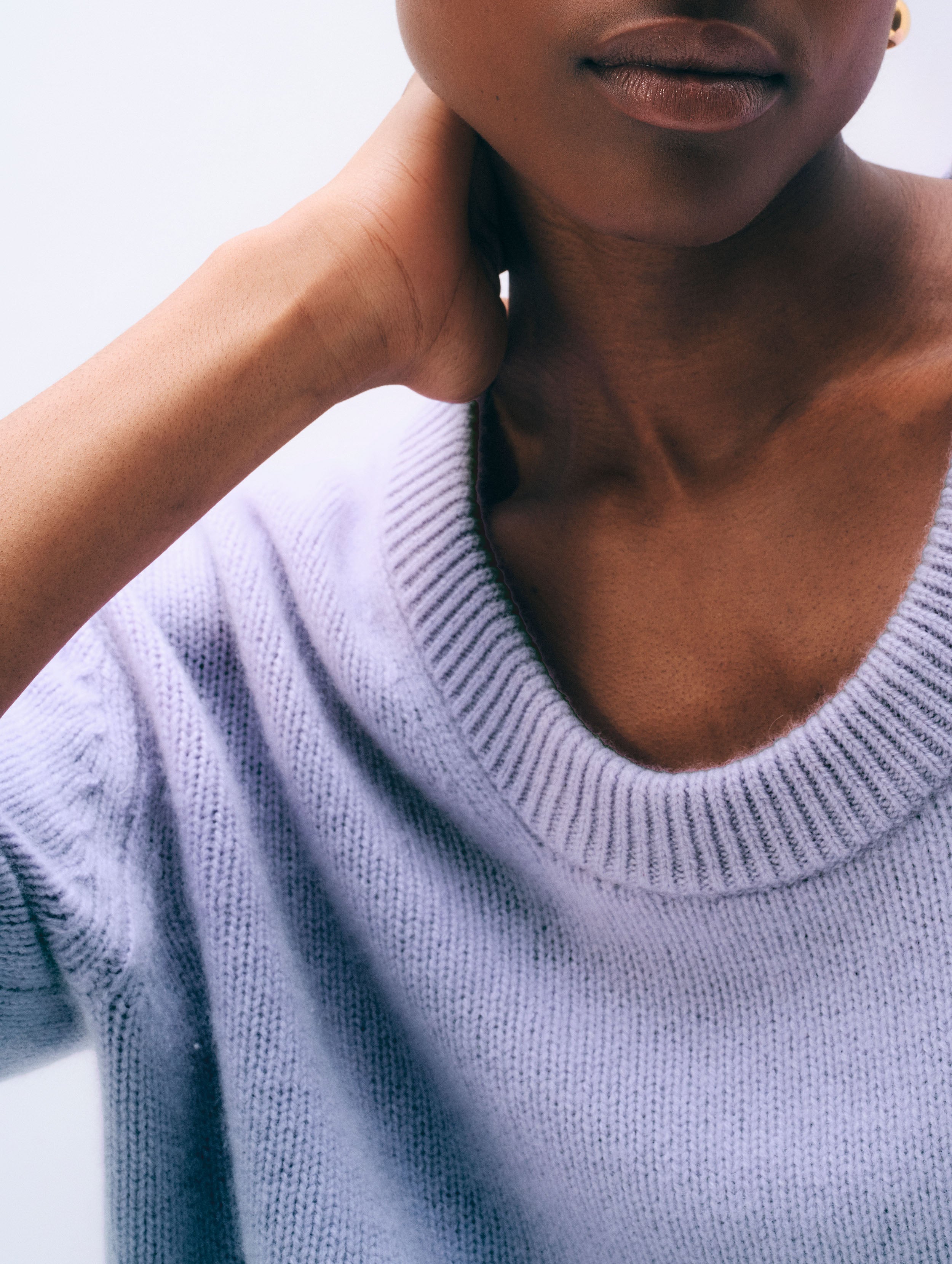 Featherweight Cashmere Scoopneck Tee | Lavender Fog