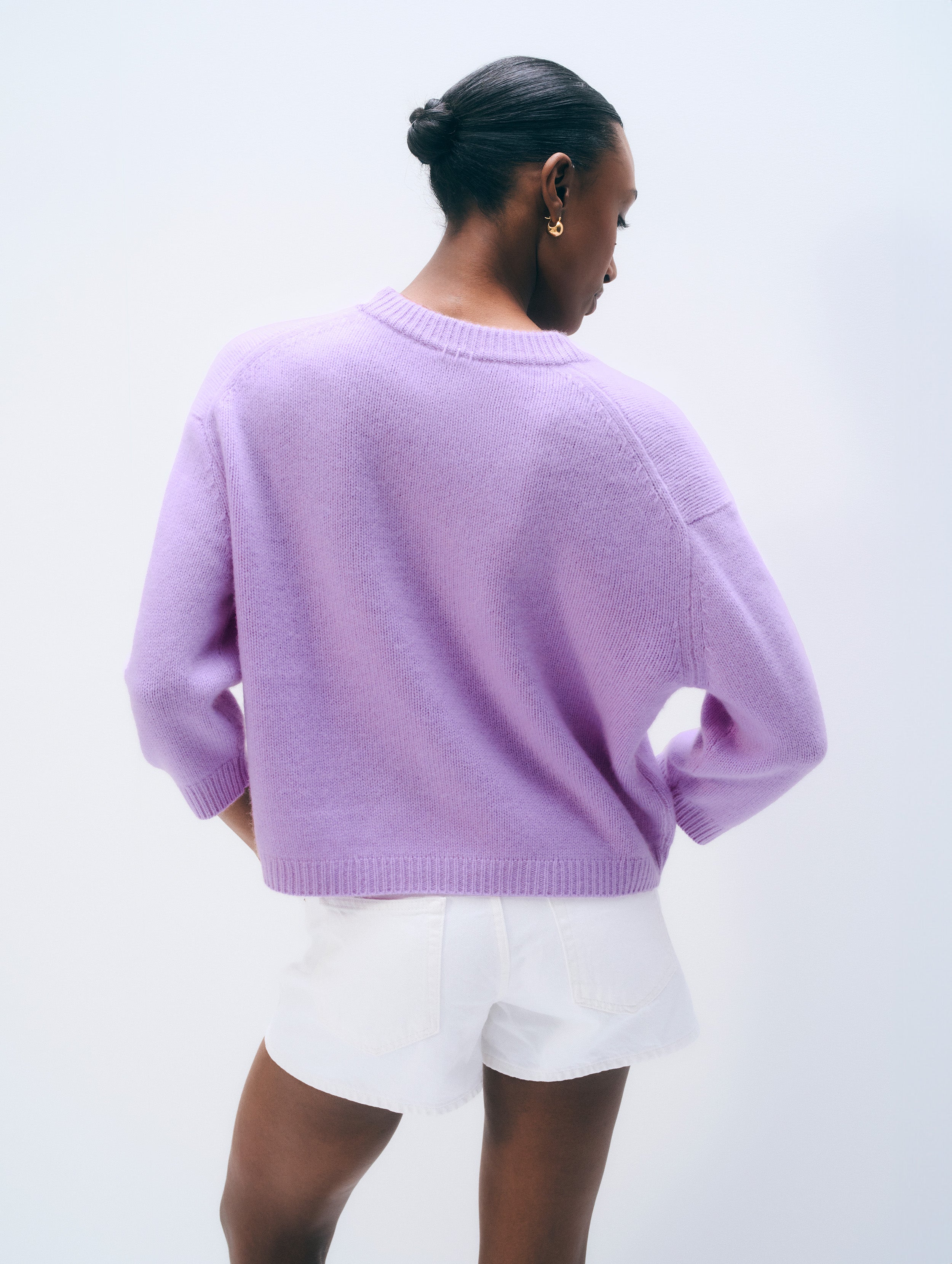 Featherweight Cashmere Scoopneck Tee | Lavendar Fog