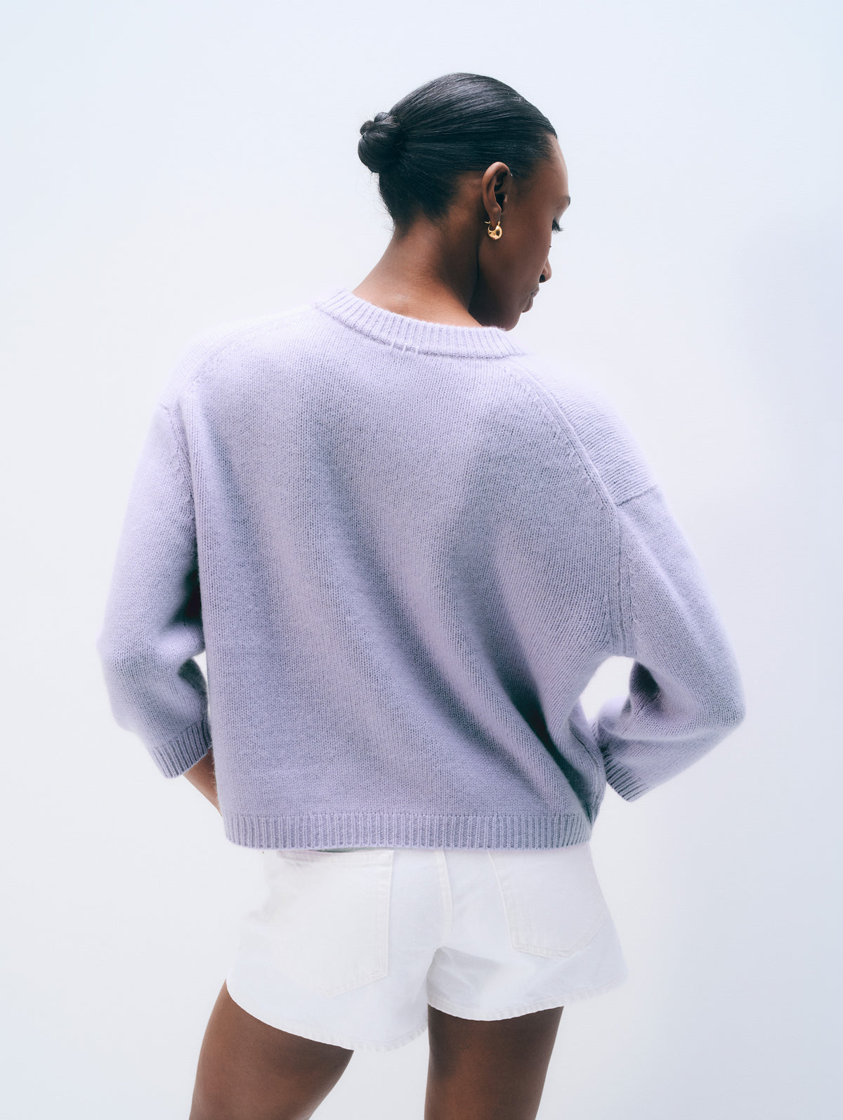 Featherweight Cashmere Scoopneck Tee | Lavender Fog