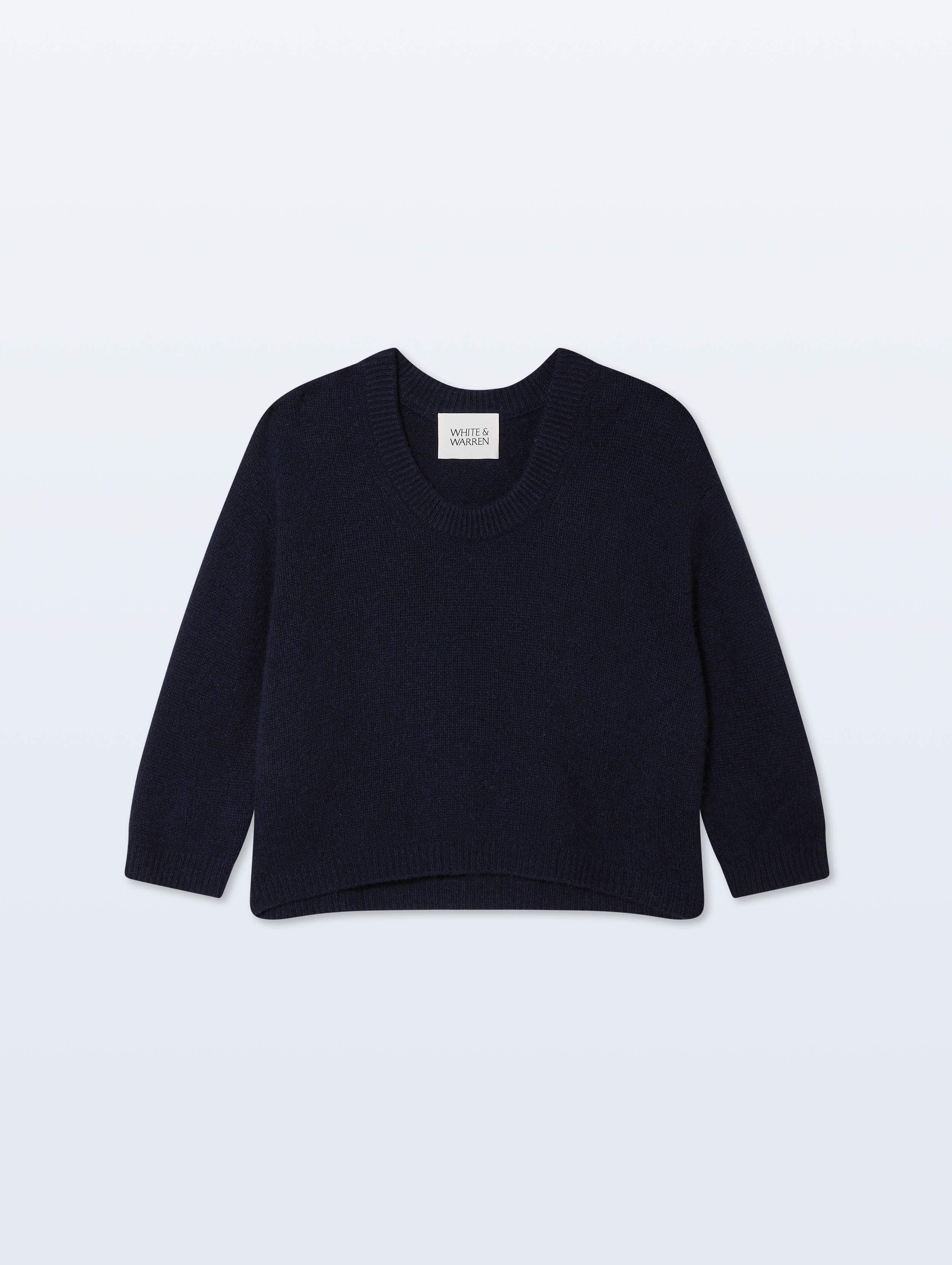 Featherweight Cashmere Scoopneck Tee | Deep Navy