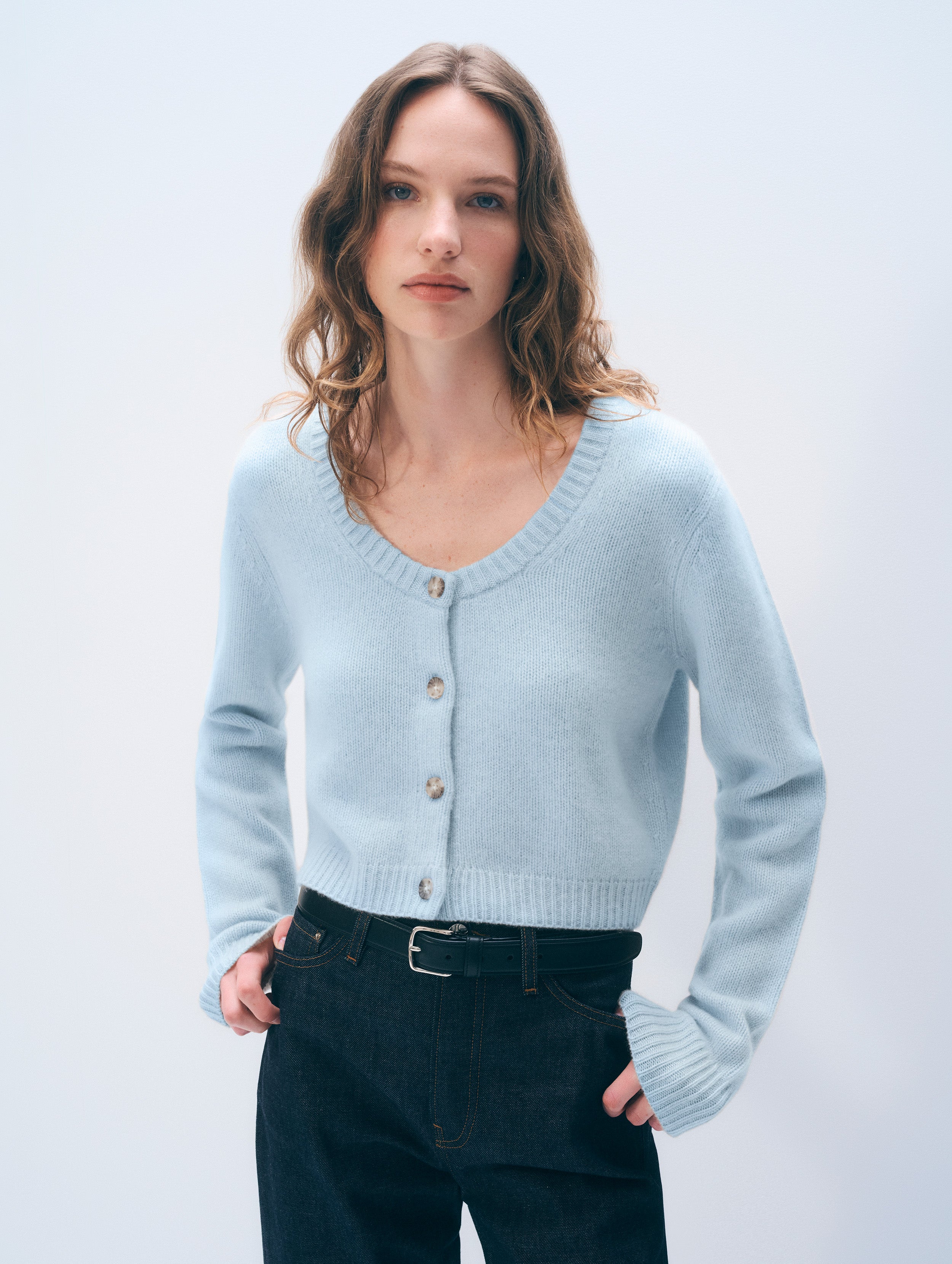 Cashmere Scoop Short-Length Cardigan