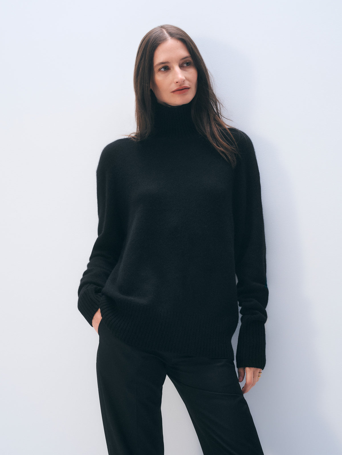 Cashmere Oversized Standneck | Black
