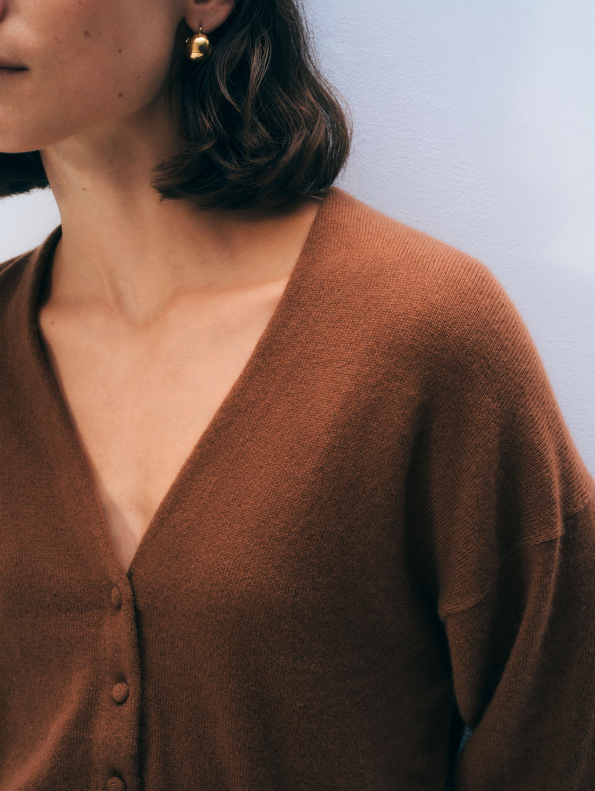 Cashmere Deep V Cardigan | Cedarwood