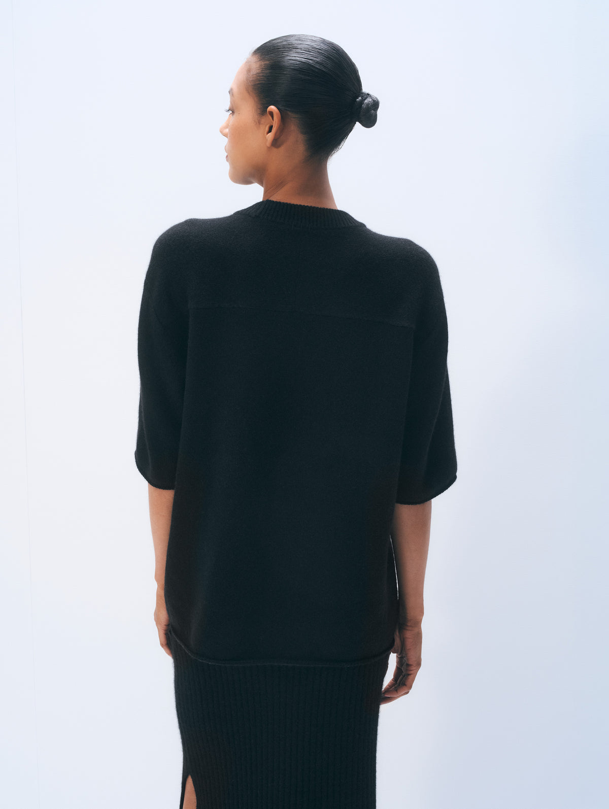 Cashmere Oversized Tee | Black