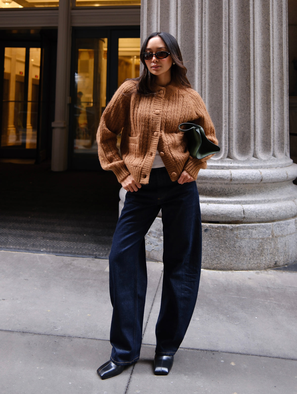 Mohair Blend Cardigan | Camel Brown