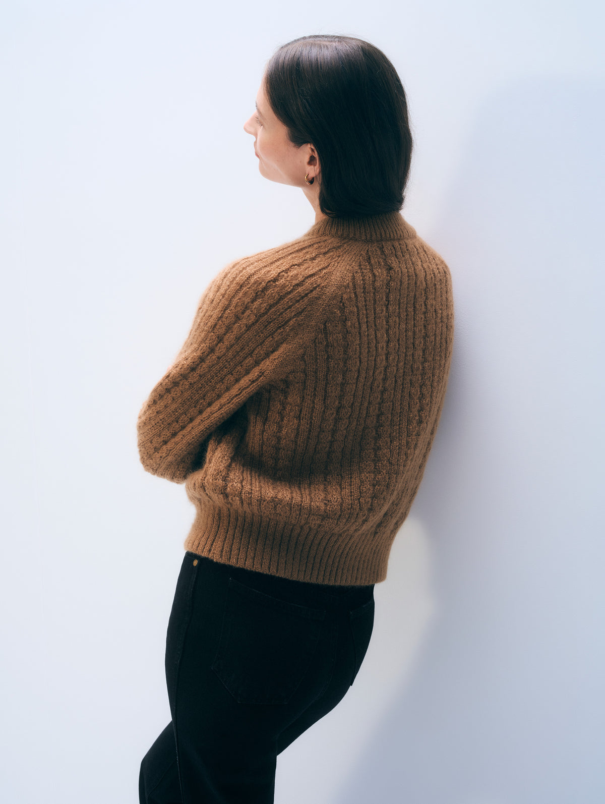 Mohair Blend Cardigan | Camel Brown