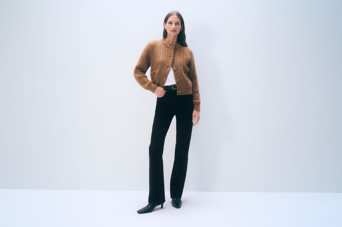 Mohair Blend Cardigan | Camel Brown