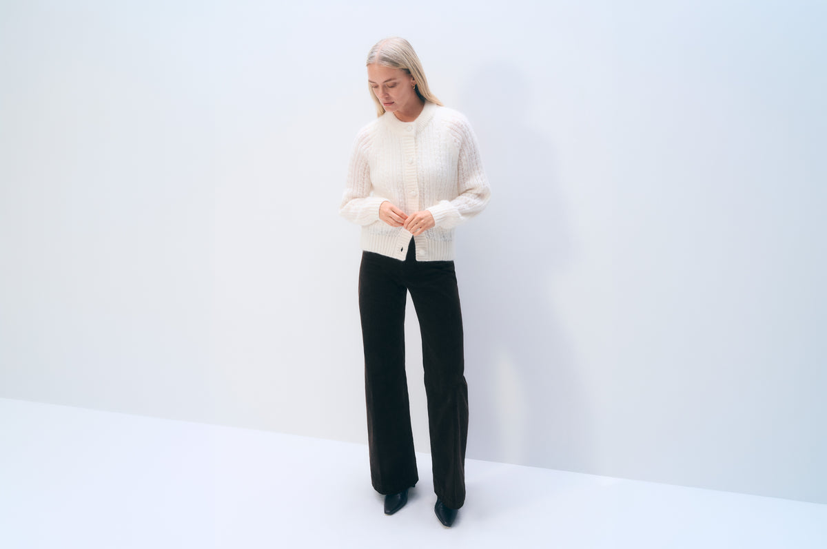 Mohair Blend Cardigan | Ivory