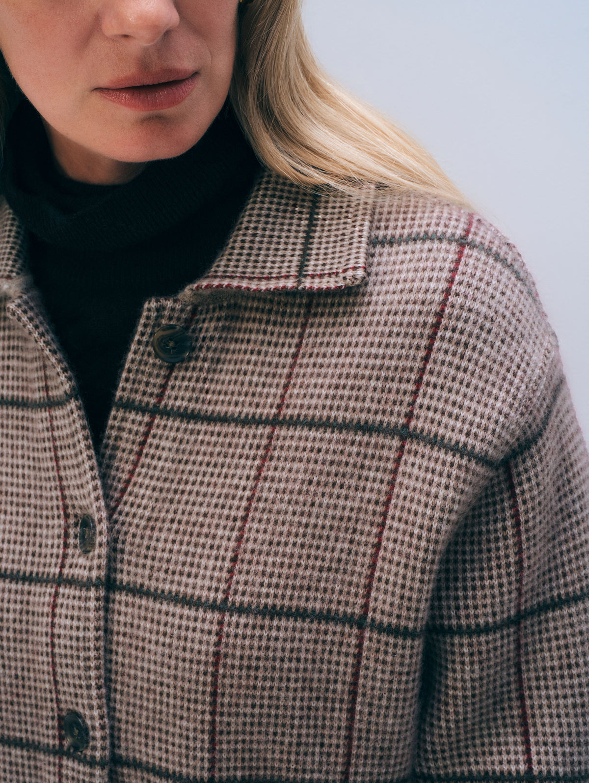 Cashmere Blend Collared Shirt | Brown Combo