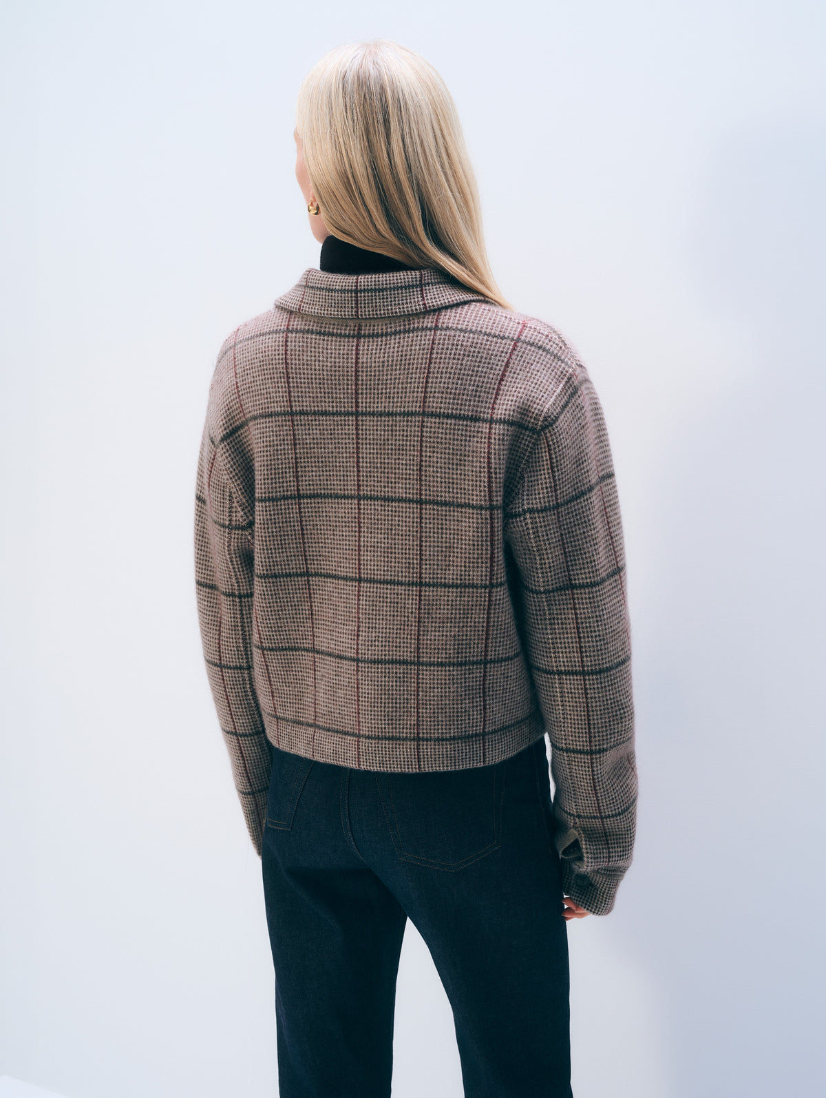 Cashmere Blend Collared Shirt | Brown Combo