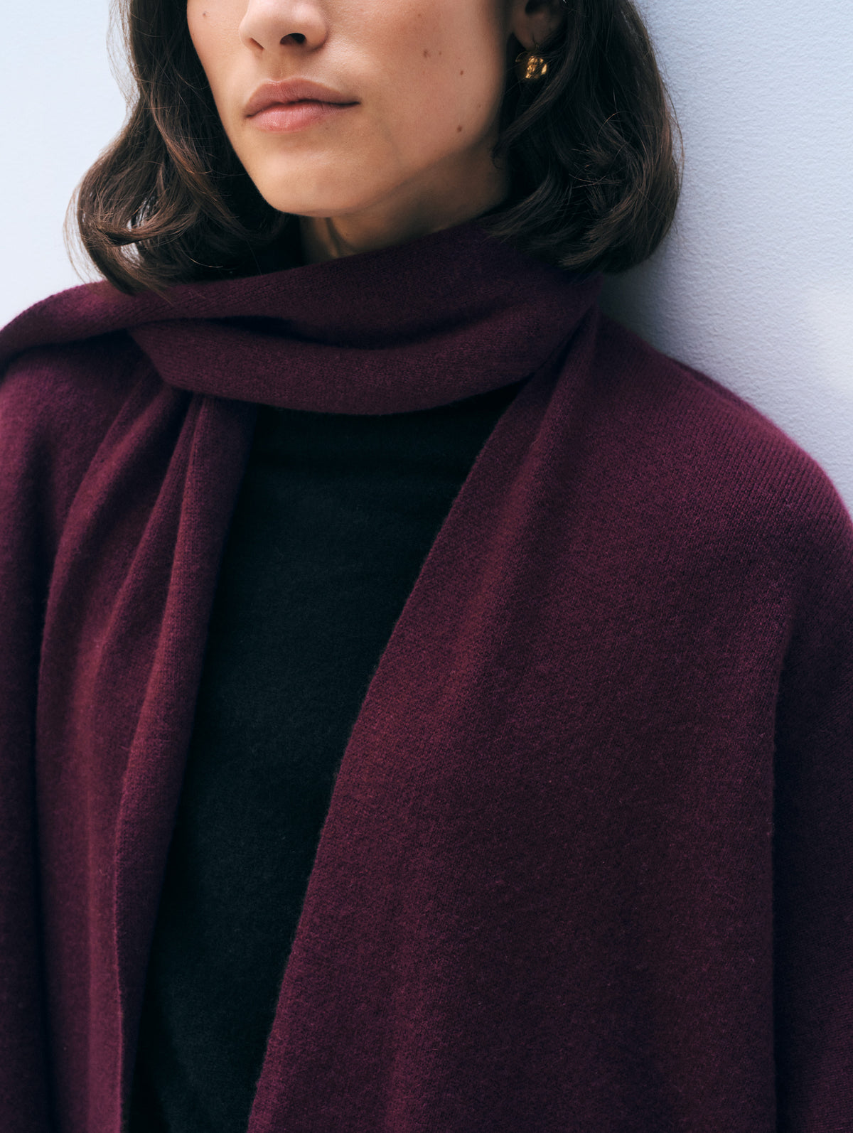Cashmere Blend Poncho | Oxblood