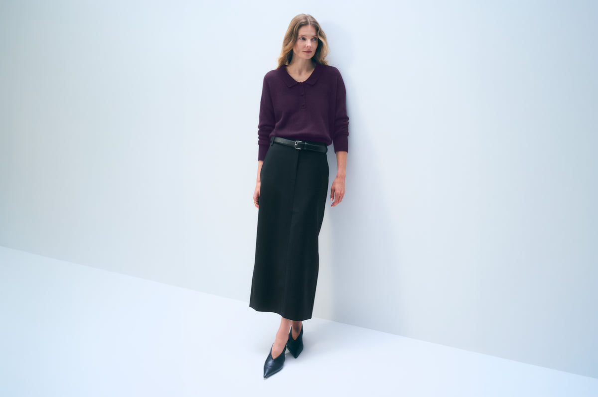 Cashmere Long Sleeve Polo