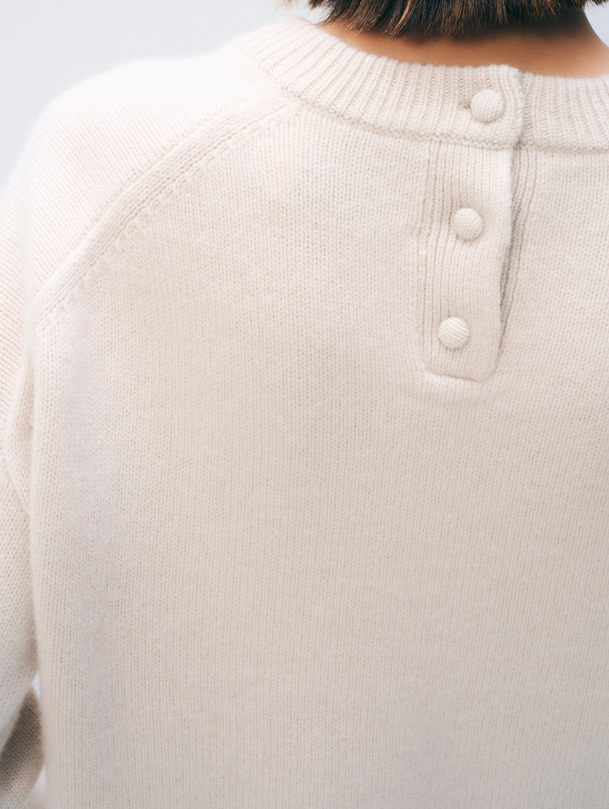 Cashmere Blend Scarf Sweater | Ivory