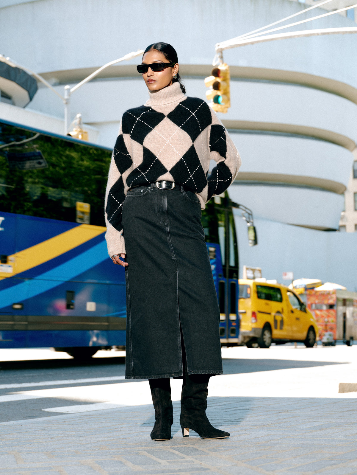 Cashmere Argyle Tutrleneck | Taupe Heather Marl