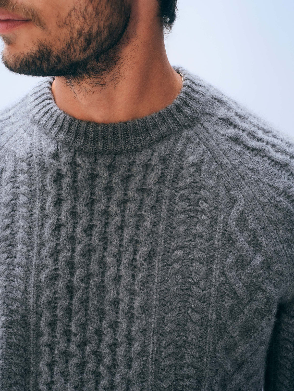 Men's Cashmere Cable Crewneck