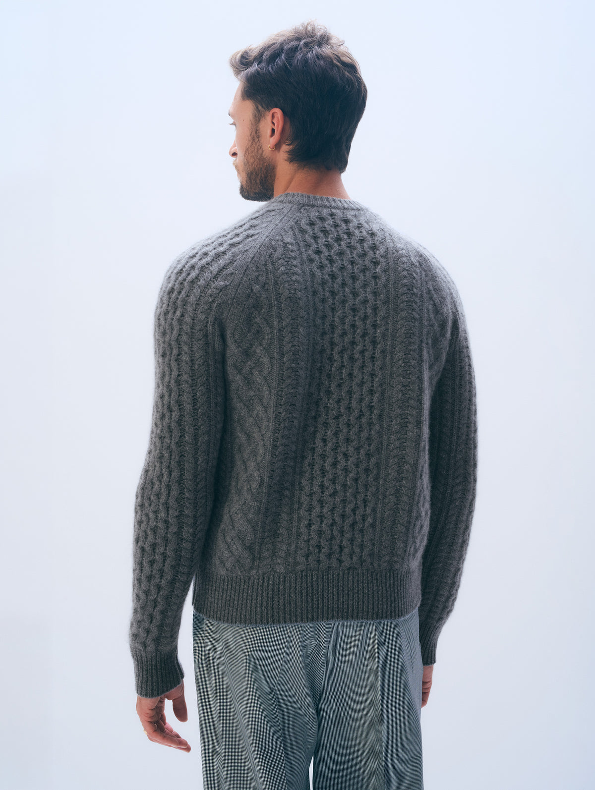 Men's Cashmere Cable Crewneck