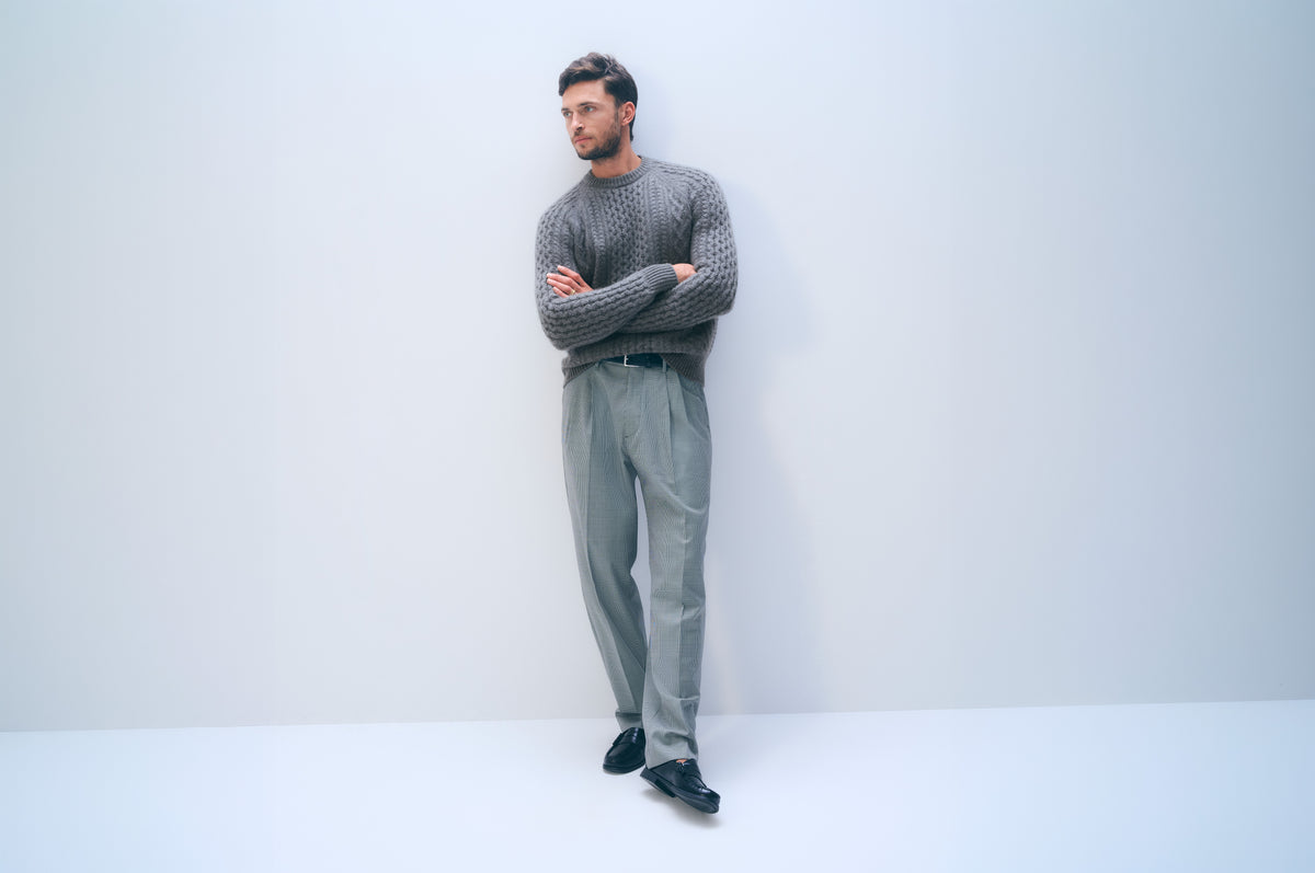 Men's Cashmere Cable Crewneck