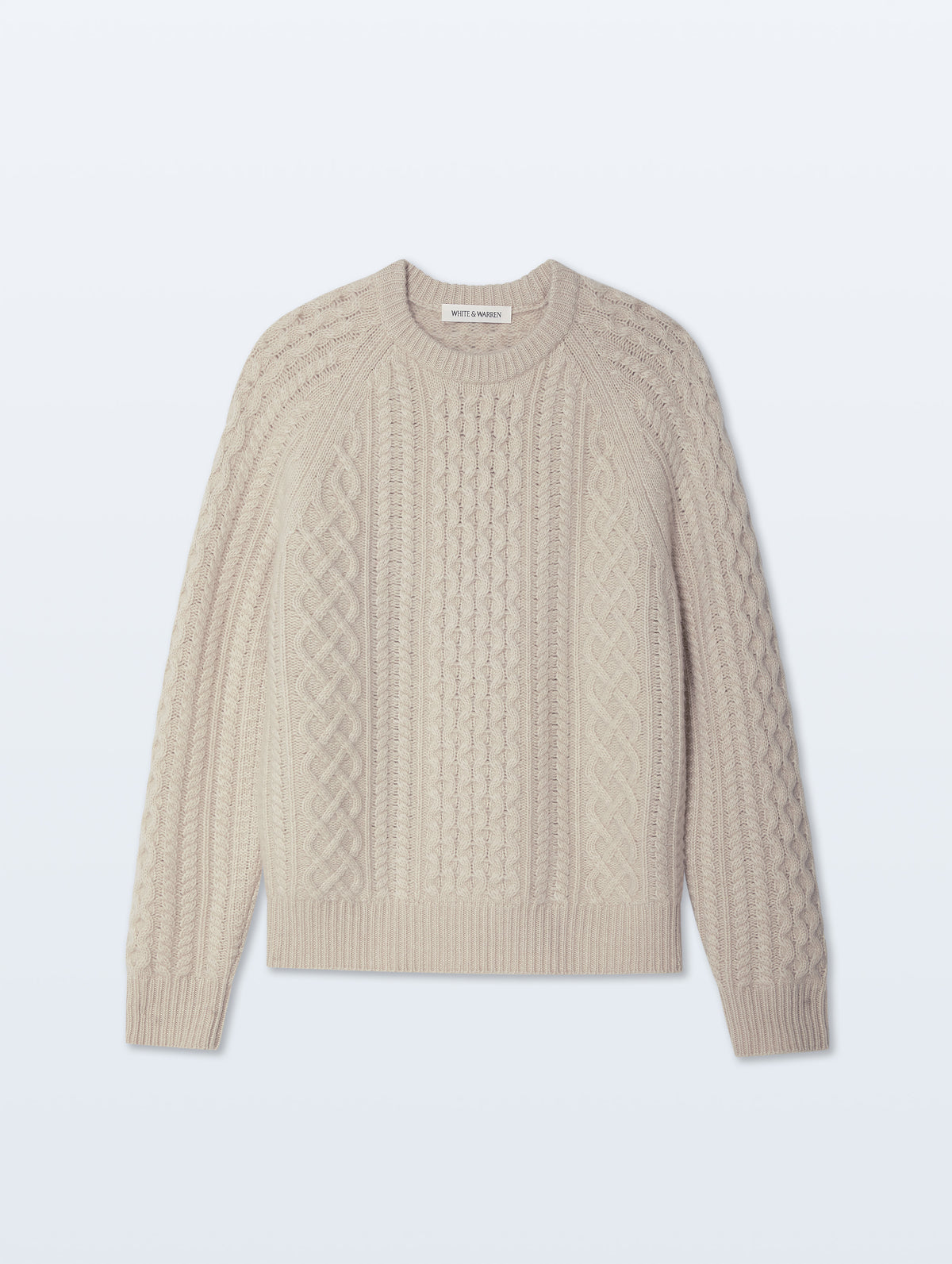 Cashmere Cable Crewneck | Natural Heather